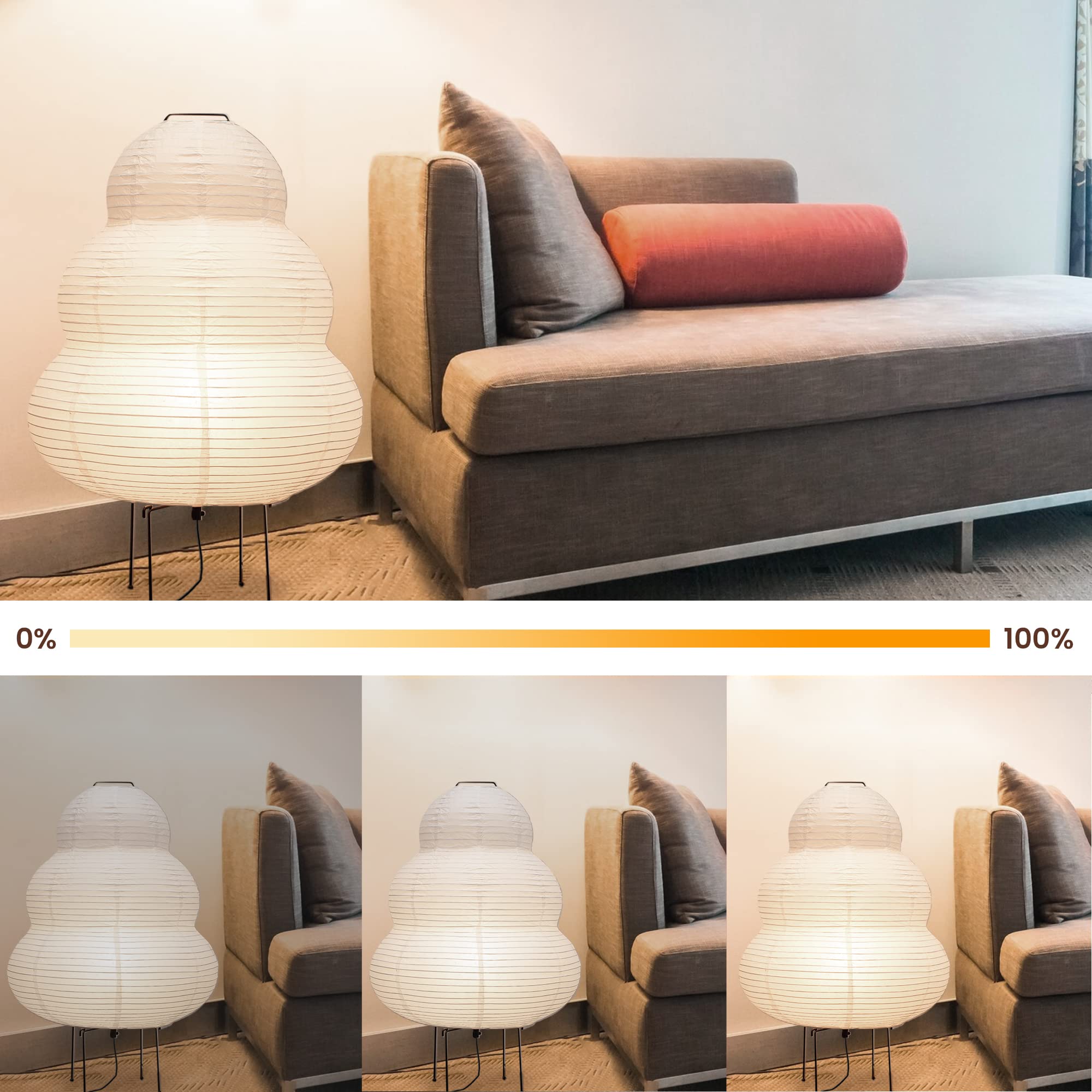 Japanese Paper Floor Lamp - Paper Lantern Floor Lamp - Cozy Mid Century Floor Lamp (Floor Lamp)