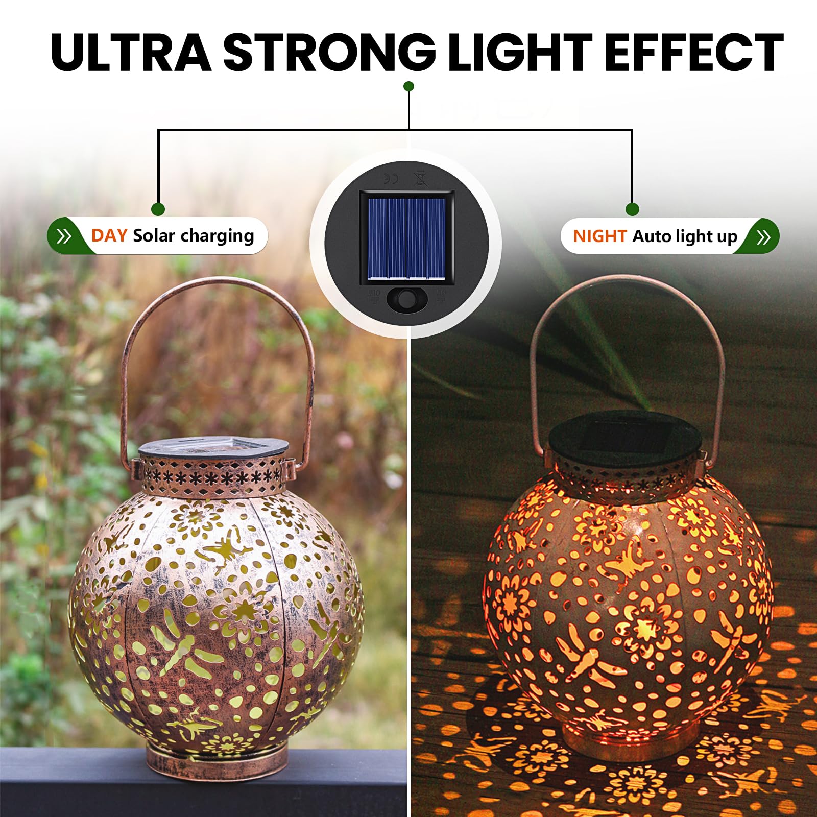 Misawce 2 Pack Replacement Solar Light Top For Outdoor Lanterns, 2.76 Inches, Black Plastic