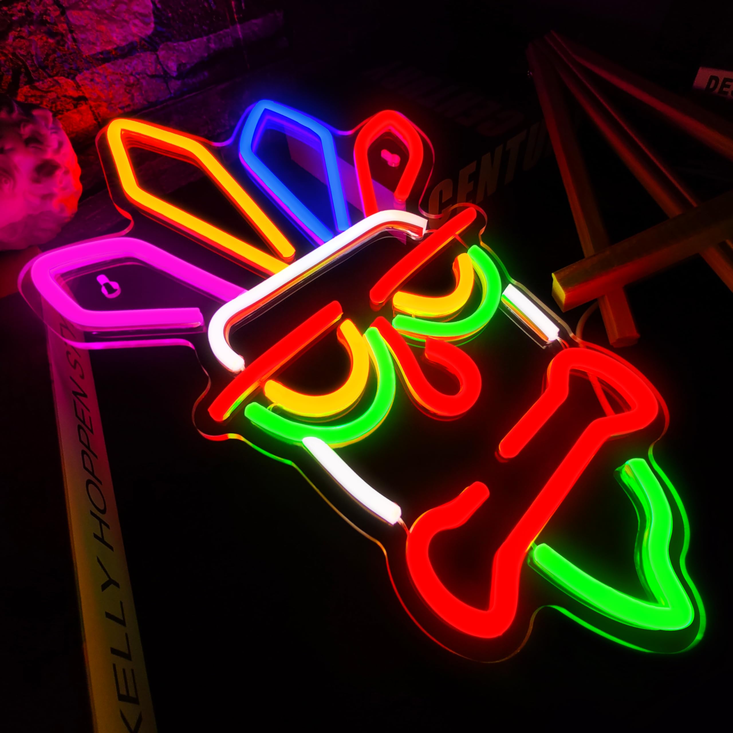VIKLIU Neon Sign - Dimmable LED Tiki Bar Wall Decor, USB Powered, Acrylic, 15x8.3, Multicolor