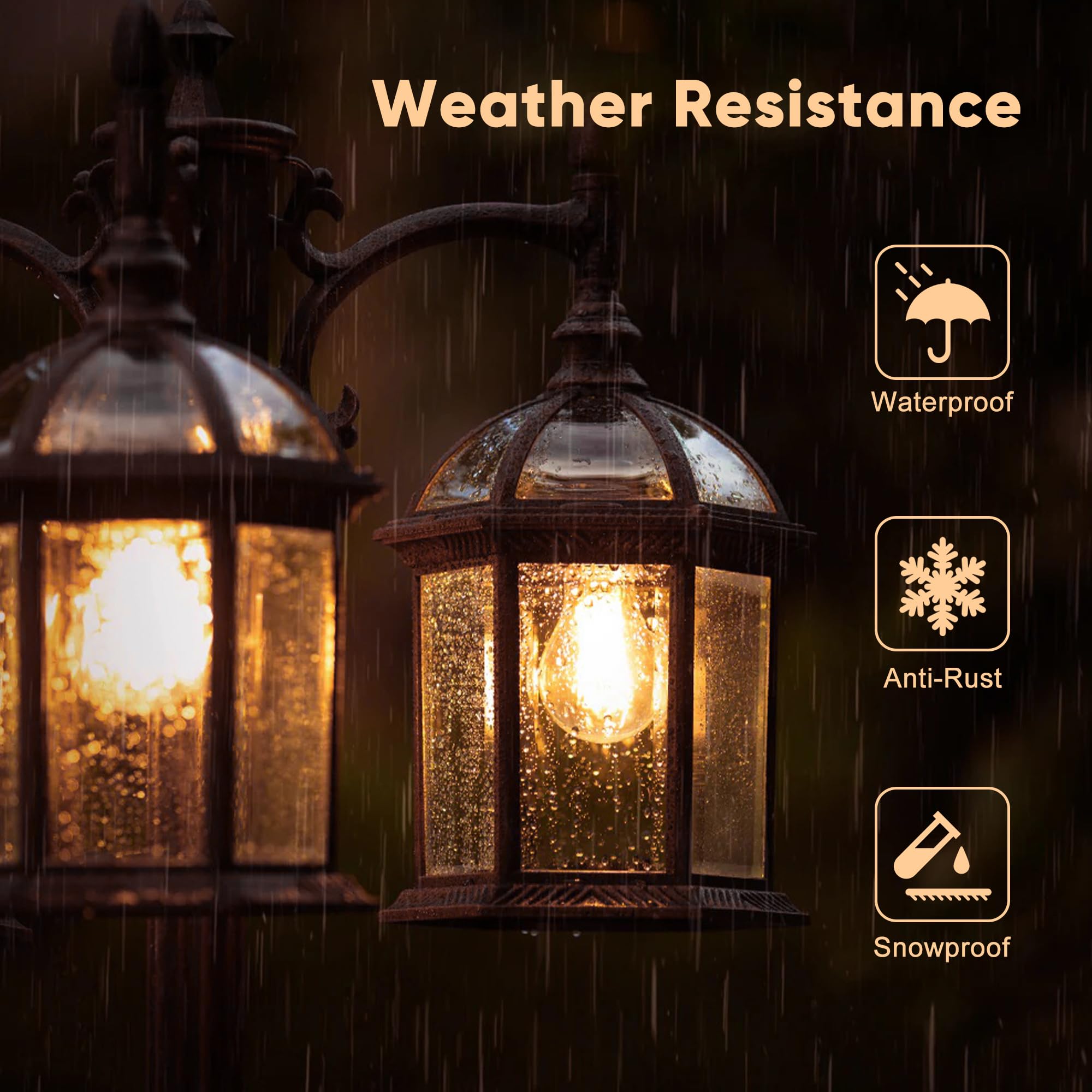 PARTPHONER Dusk to Dawn Outdoor Lamp Post Light, Triple Head Aluminum, Waterproof, Bronze, Model PA1201