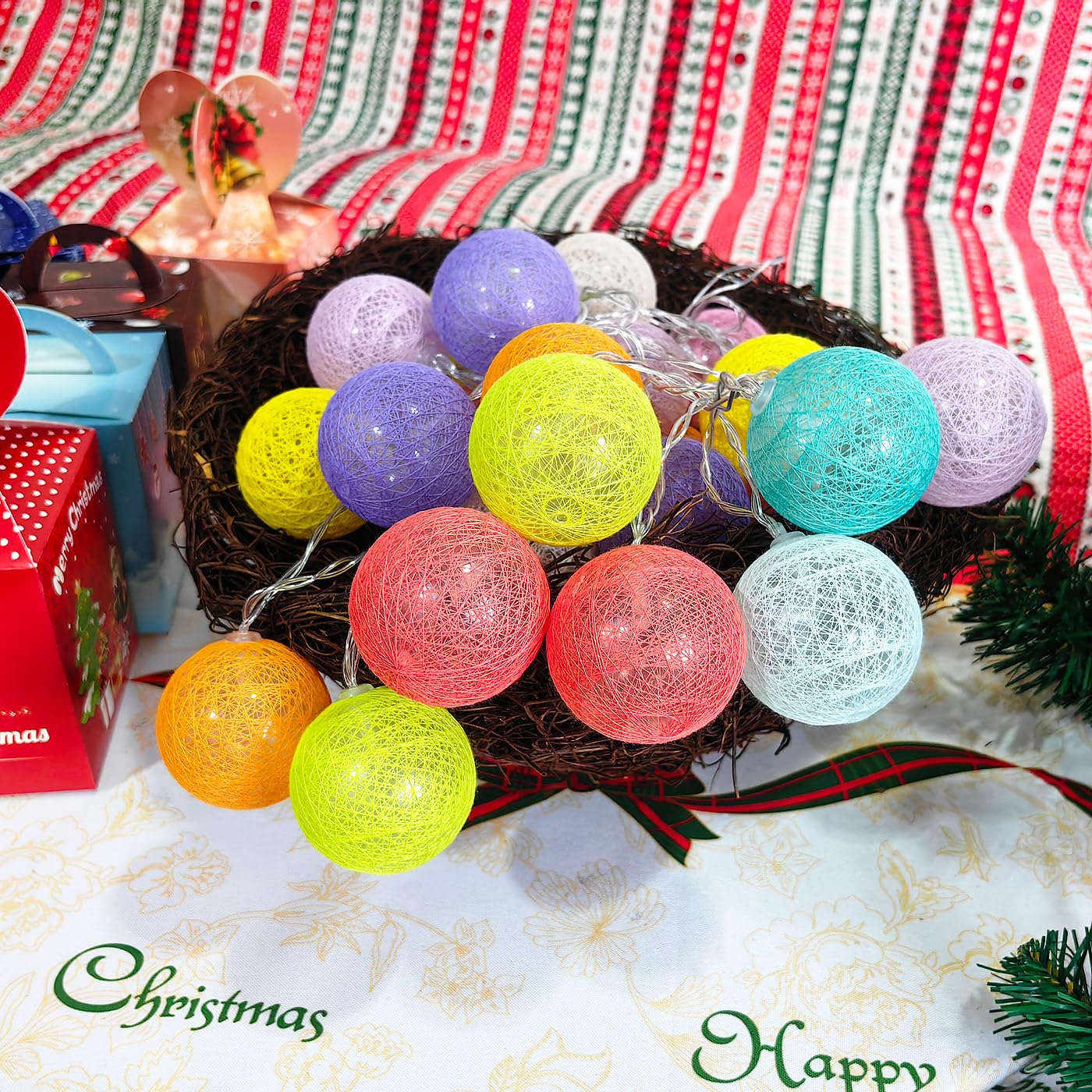 Gardeningwill LED String Fairy Lights, 30 Mixed Color Balls, 3M/10Ft, Battery Operated, Model CBL-MC, Plastic