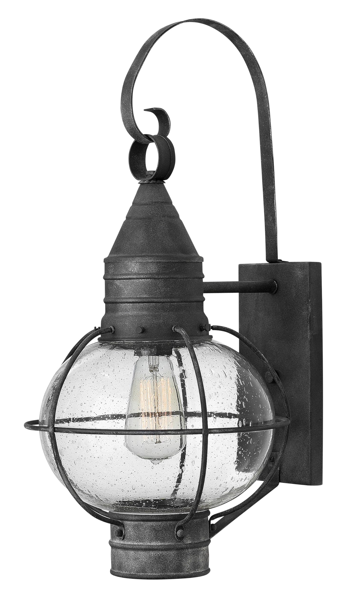 Hinkley Cape Cod 2204DZ Medium Outdoor Wall Mount Onion Lantern, Clear Seedy Glass, Wet Rated, Aged Zinc
