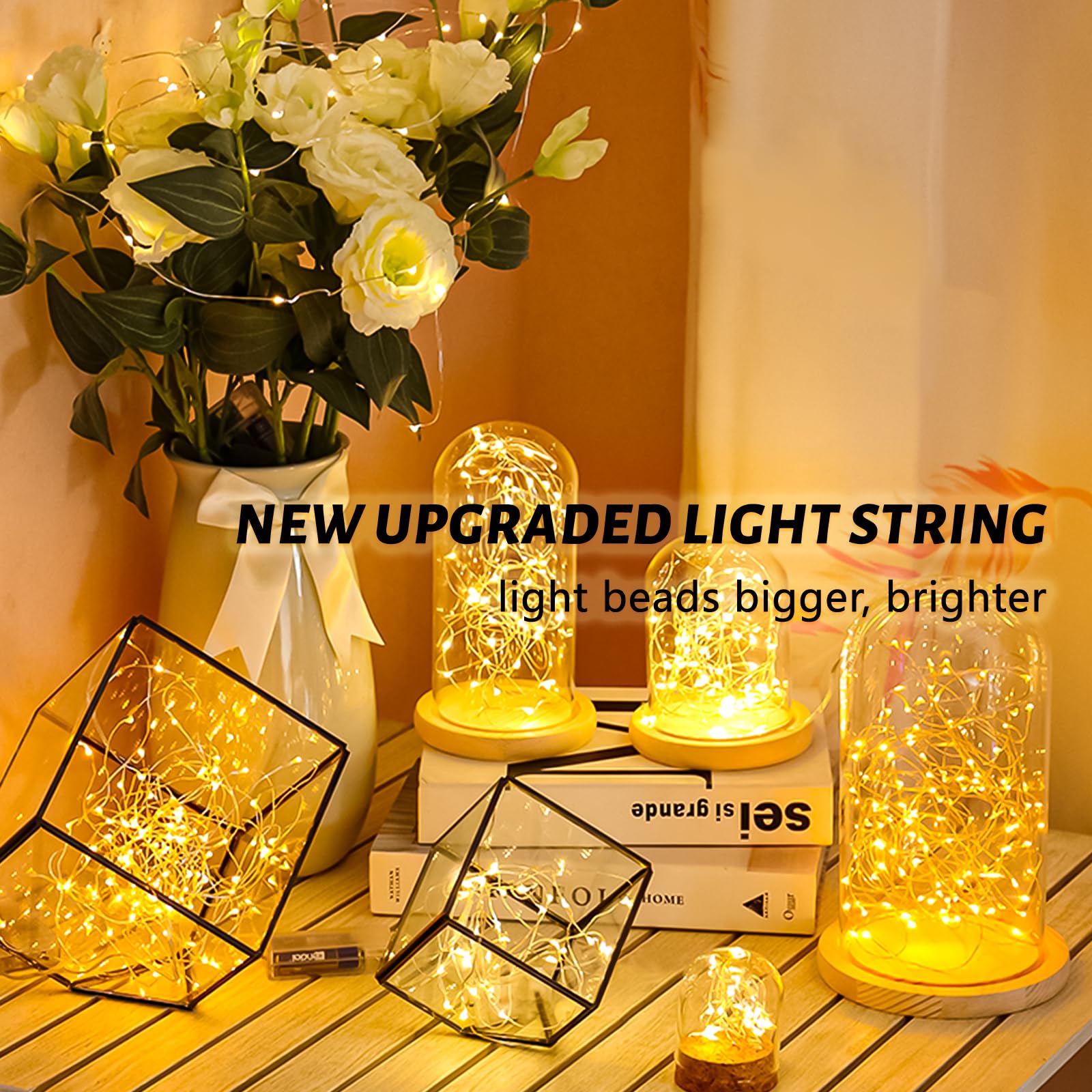 Fairy Lights Battery Operated 1 Pack 16FT 50 Led Mini Battery Powered String Lights Twinkle Lights Mason Jar Lights Waterproof F