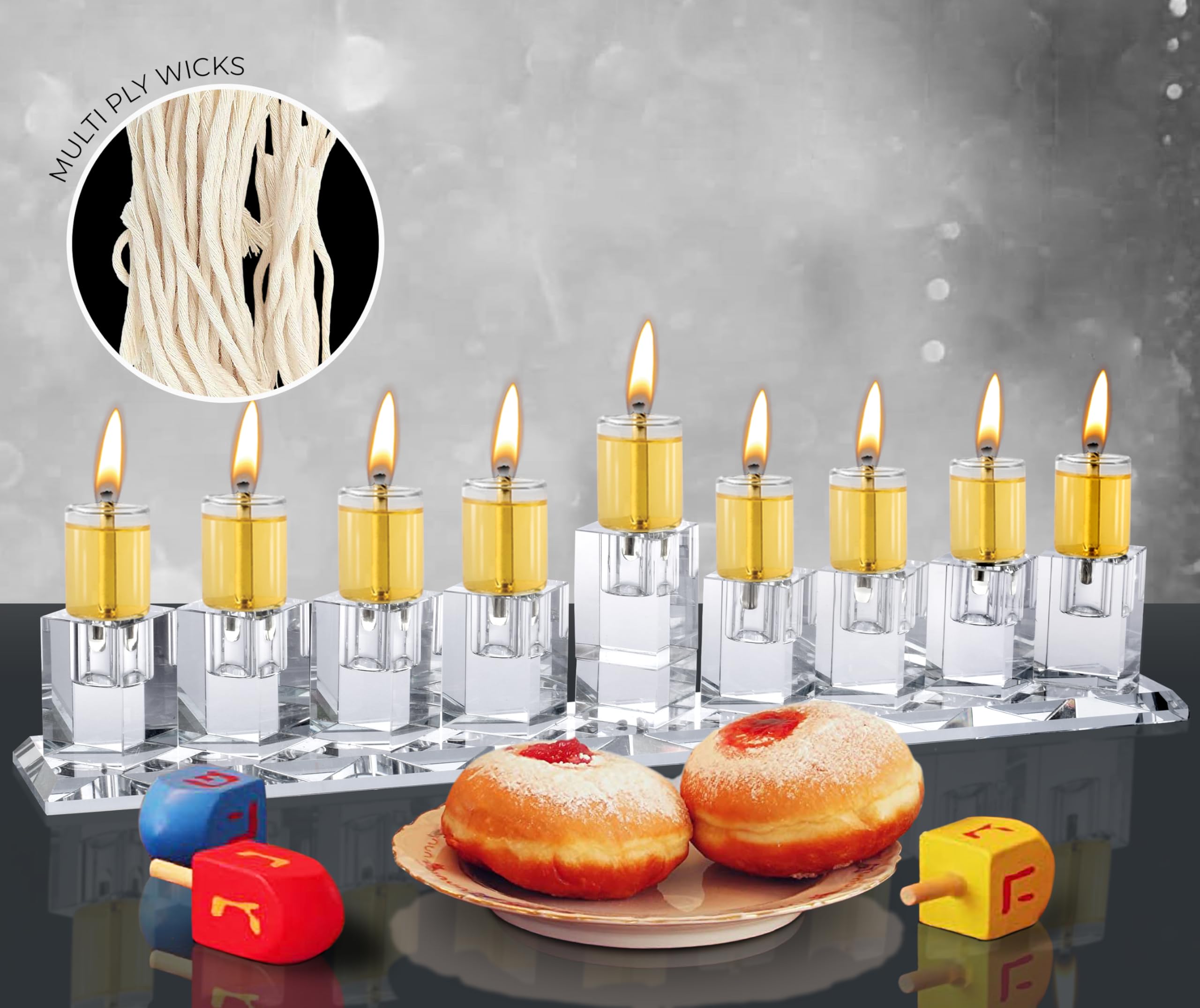 Ner Mitzvah Natural Smokeless Cotton Wicks – 50 Count (Approx.) 58 Ply Medium Thickness For Oil Cup Candle – Replacement Wicks