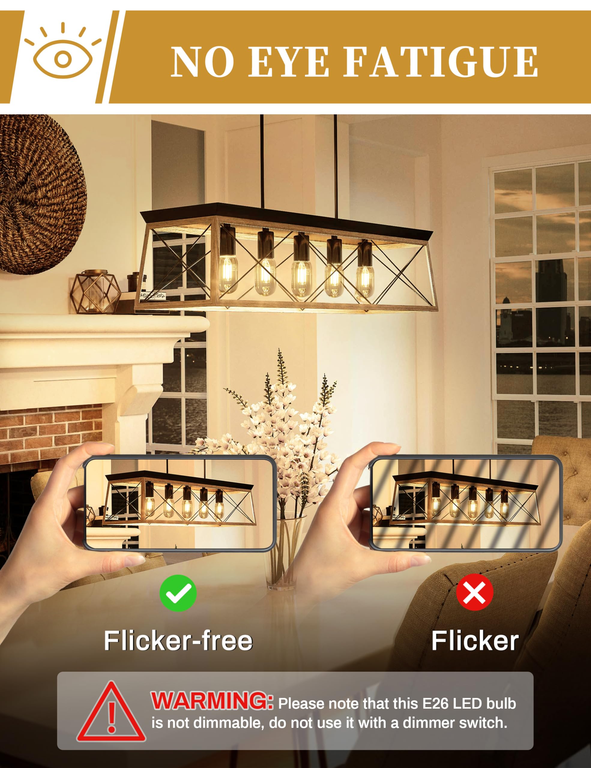 Doresshop 6 Pack Led Edison Bulbs, 4W Edison Light Bulbs, Led Filament Bulbs 40W Equivalent, E26 Base, T45 Led Bulb With Clear Glass, Warm White 2700K, Non Dimmable, Great For Home, Bedroom, Office