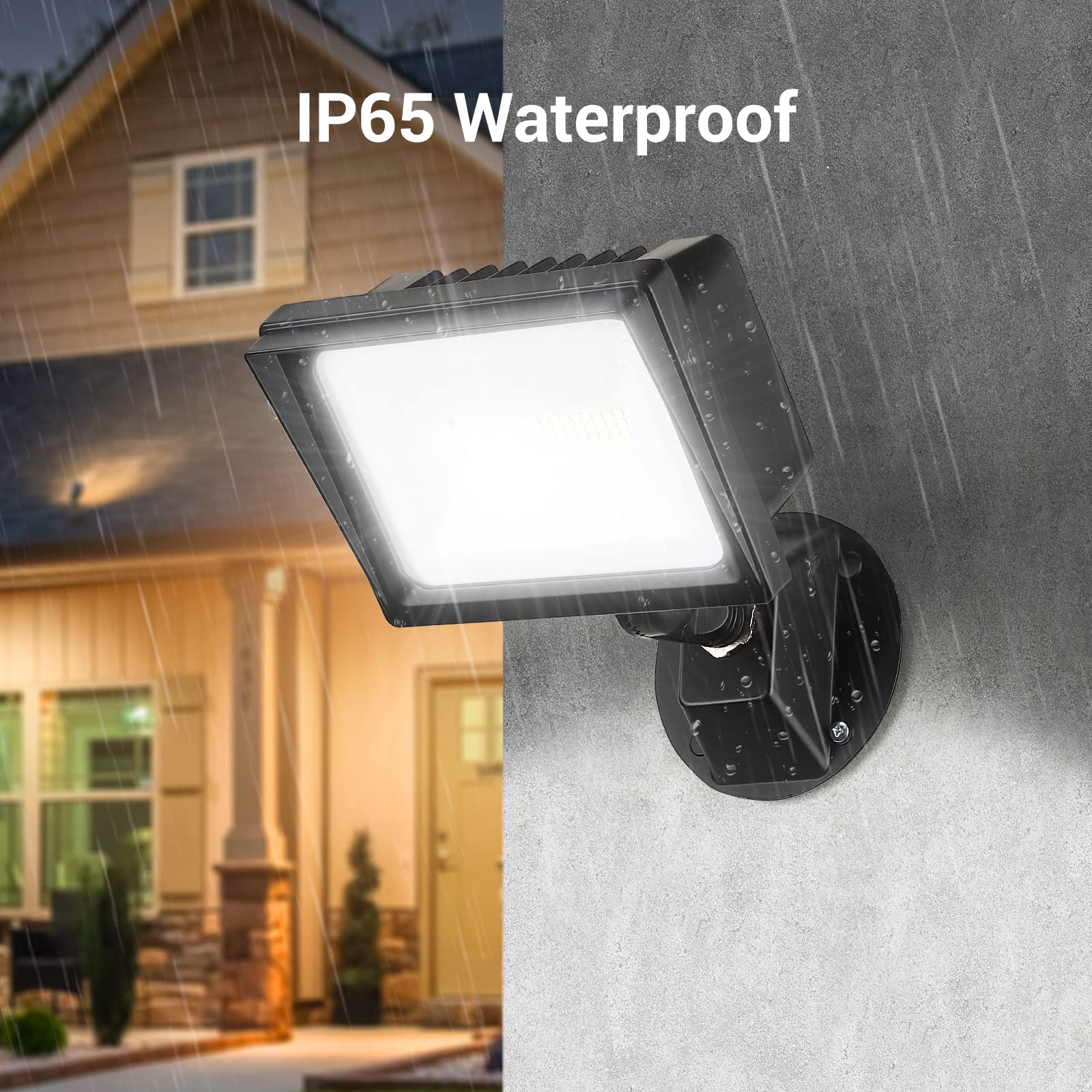 Dewenwils 2 Pack 34W Flood Lights Outdoor, 3200 Lm Super Bright(400W Halogen Equivalent) Ip65 Waterproof Knuckle Mount Led Flood