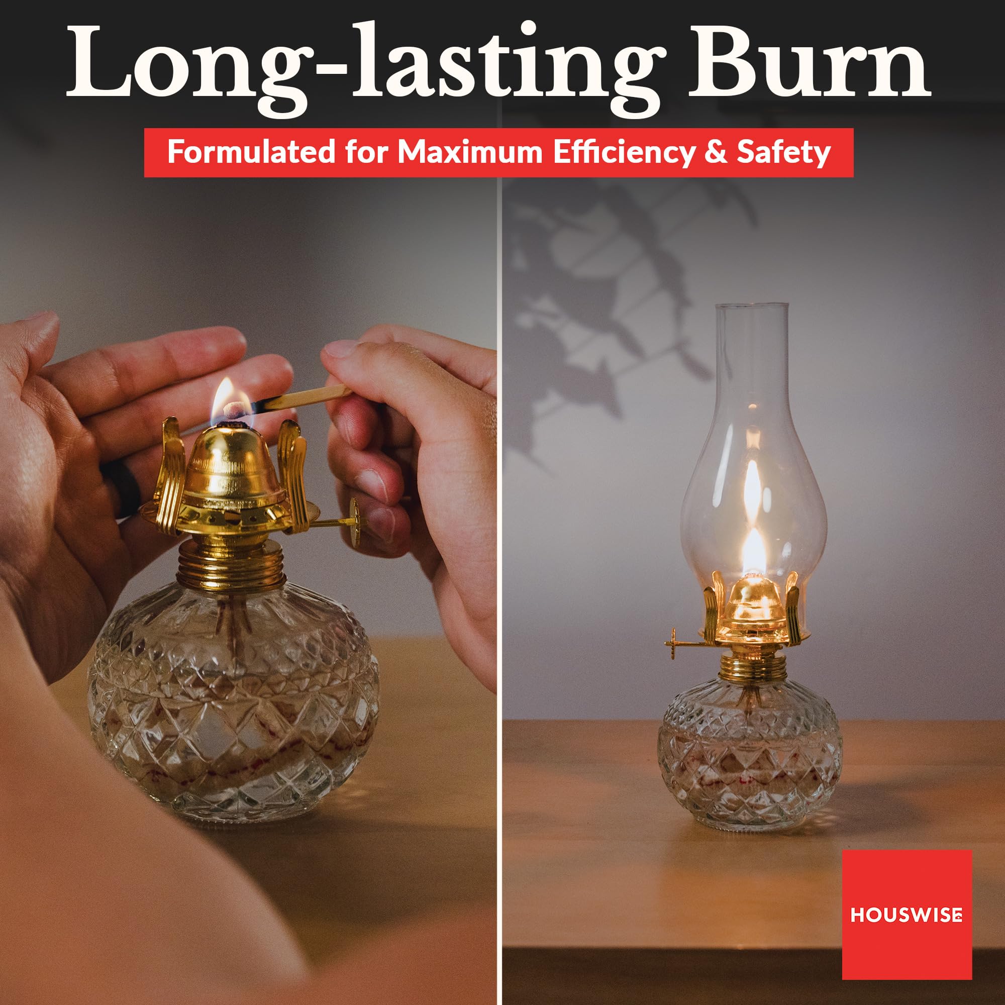 Houswise enhanced Liquid Paraffin Lamp Oil - Smokeless Odorless Fuel, 1 Quart, Clear, Model PRFN_1G_1