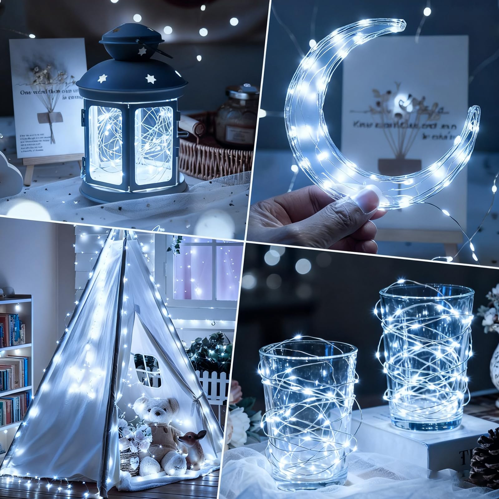 ZNYCYE 50 LED Fairy Lights with Timer, 6 Pack 8.2Ft 8 Modes Battery Operated Fairy Lights, Mini Led String Lights for DIY Weddin