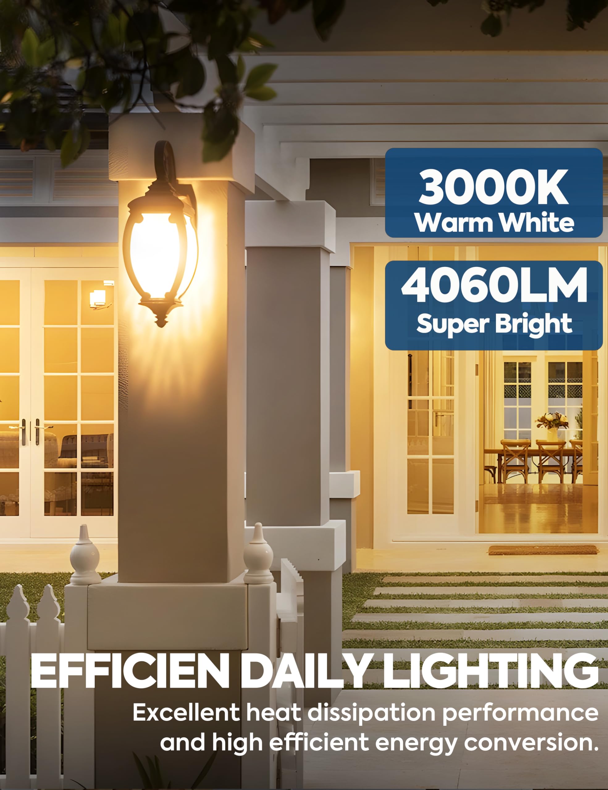Nouscan 300W Equivalent Led Light Bulb, 4060Lm Super Bright A23 Led Bulb, Warm White 3000K, 33W Energy Saving, E26 Medium Base,