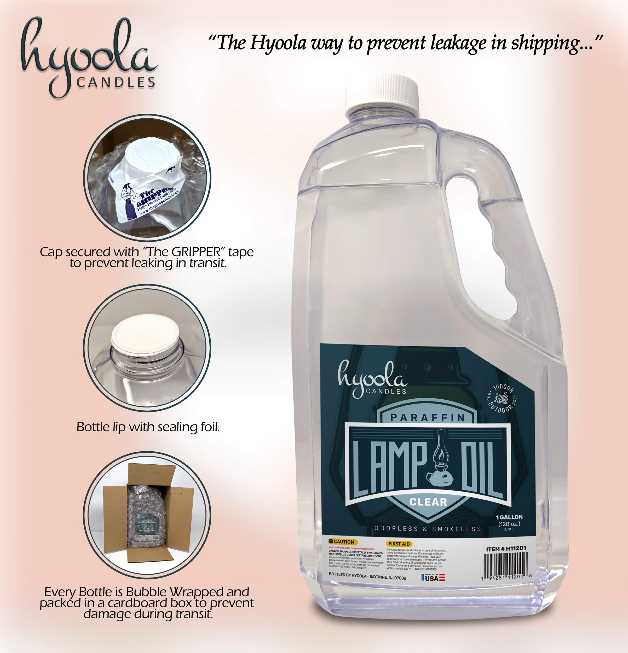 Hyoola 1-Gallon Liquid Paraffin Lamp Oil - Clear, Odorless, Ultra Clean - 2 Pack
