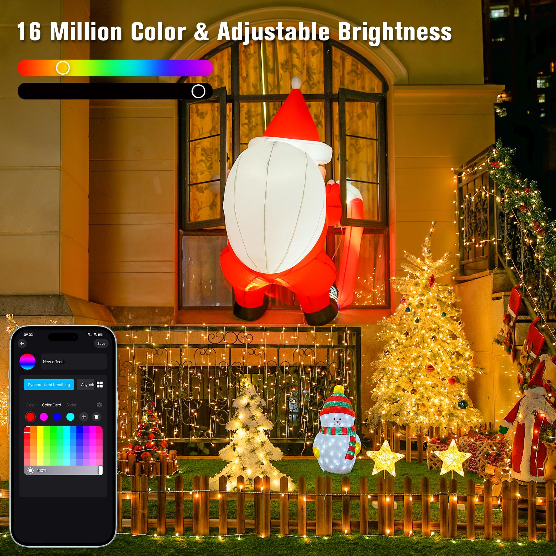 JMEXSUSS 600 LED RGB String Lights, Indoor/Outdoor Clear Wire, Model EXS-S-0600, Ideal for Christmas, Birthday, Party Decorations
