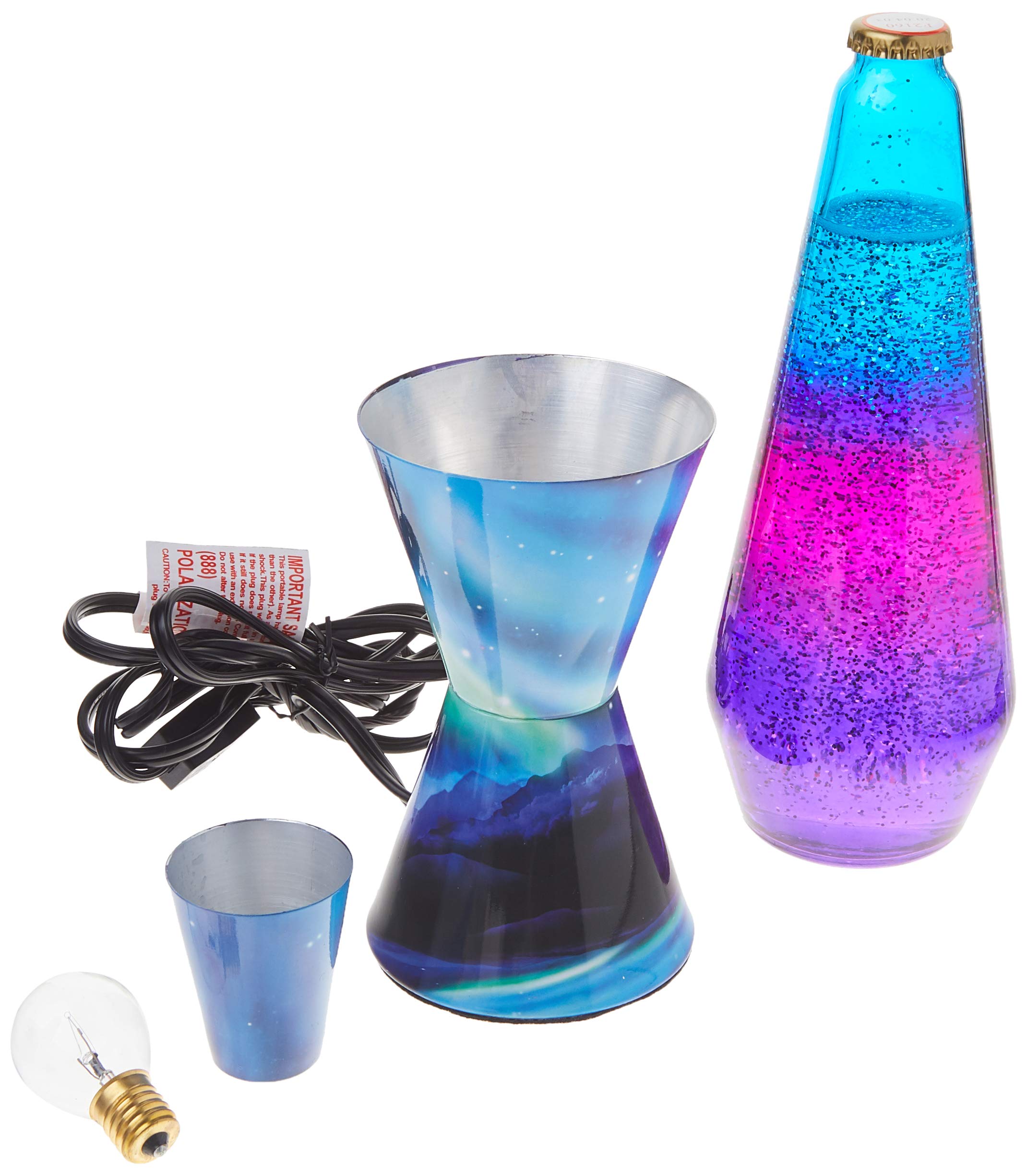 Lava Lamp 2160 Colormax, 14.5" Multicolor Glitter with Clear Liquid and Decal Base