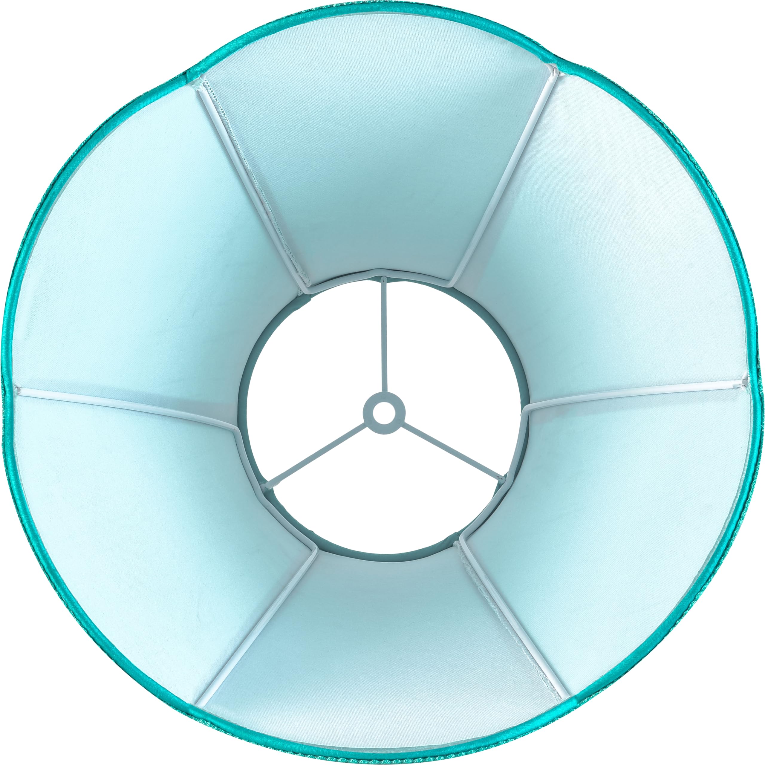 GO&SO Teal Scalloped Lamp Shade - 6x13x10.6" Bell Shape Fabric Replacement for Table & Floor Lamps, Model G5-13HB-BG-1