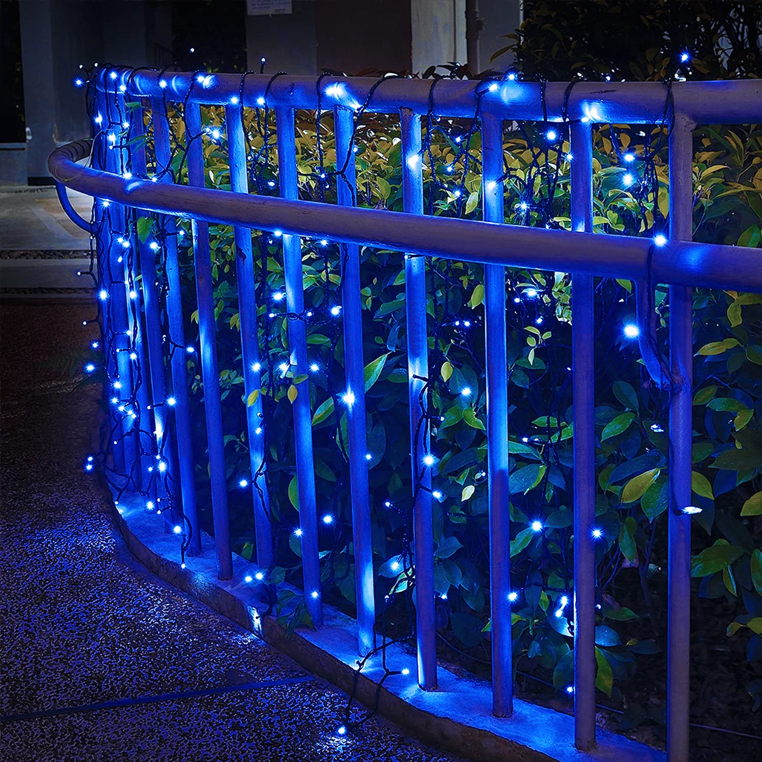 POTIVE 200 LED Solar String Lights, 75.5 ft Blue Outdoor Waterproof Fairy Lights, 8 Modes for Garden, Patio, Xmas Decoration