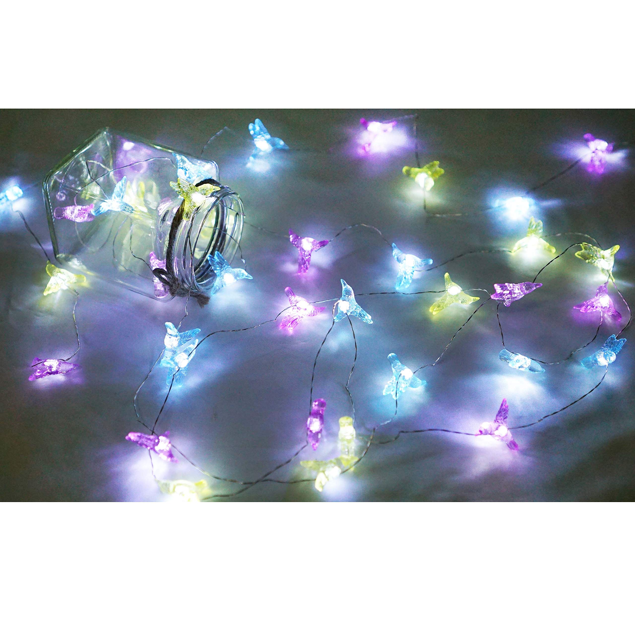 NiniTe Hummingbird Fairy Lights, 40 LED Waterproof String Light, Battery Operated, 8 Modes Remote Control for Indoor/Outdoor Use