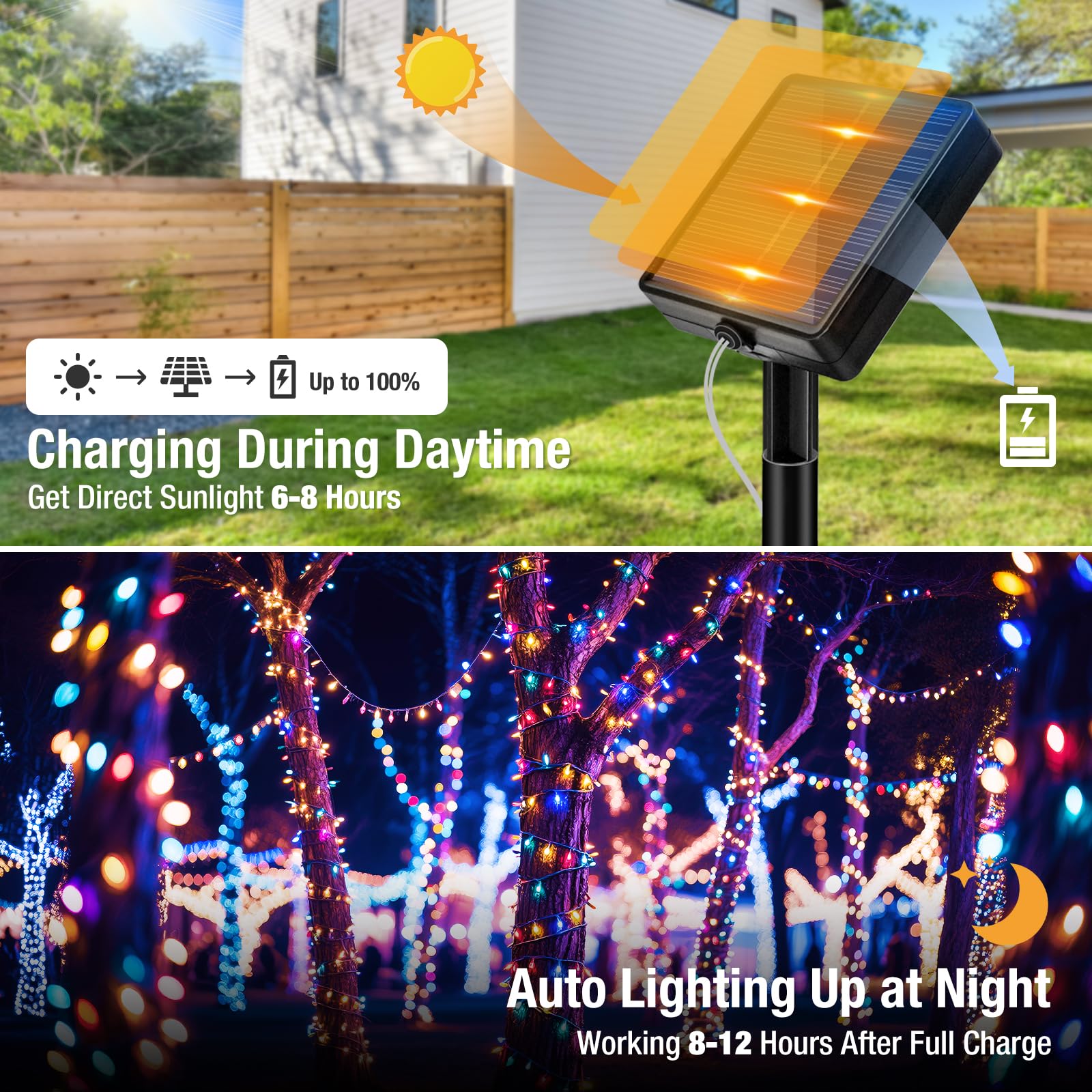 Btfarm 6 Pack Solar Christmas Lights Outdoor  Total 236Ft 720Led Solar String Lights Outside Waterproof  8 Modes Twinkle Tree Light Solar Powered For Xmas Garden Patio Party Wedding Decor  Multicolor