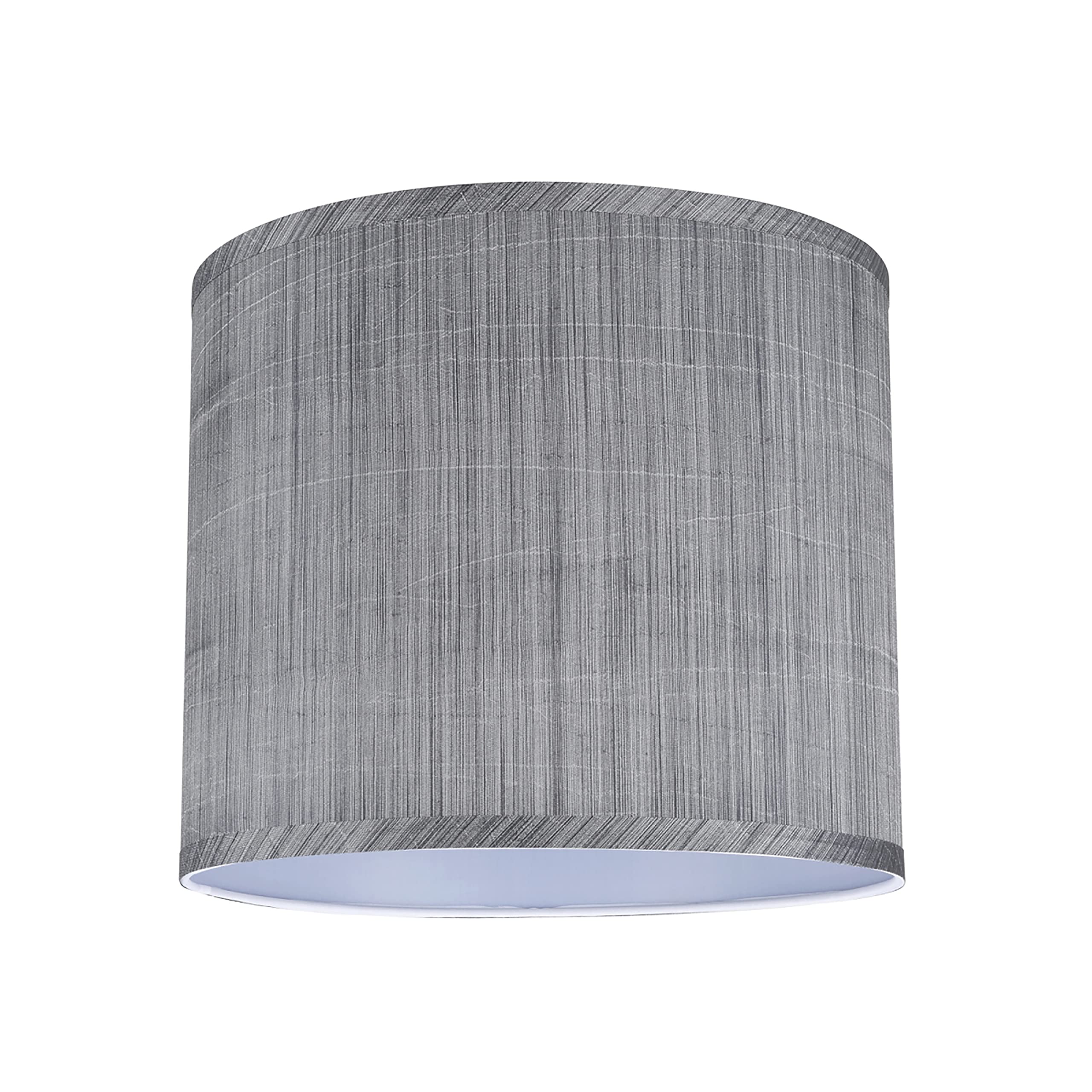 Aspen Creative Drum Lamp Shade 12in Wide Synthetic Fabric Grey & Black Model 31015A