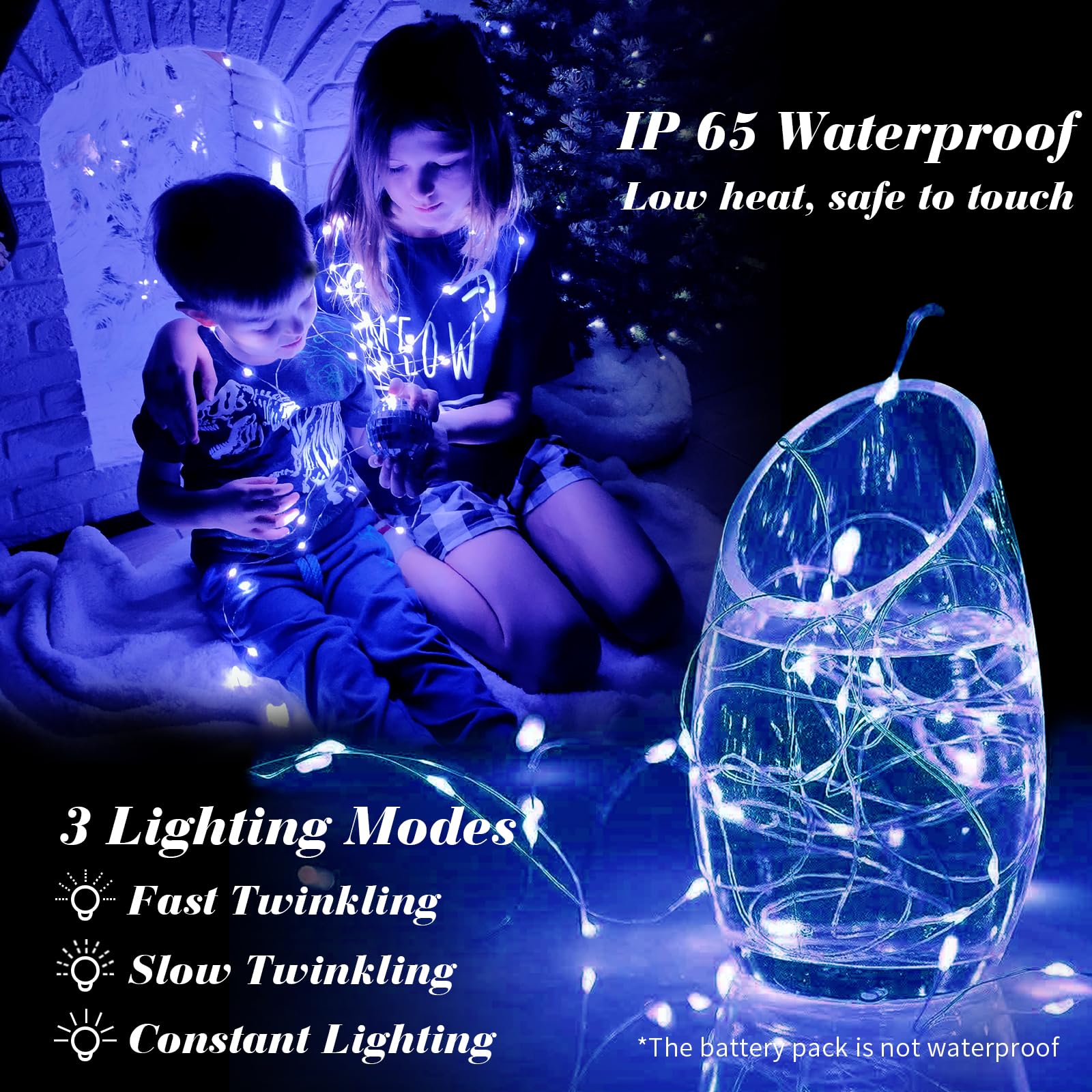 12 Pack Fairy Lights Battery Operated, String Lights Battery Powered 7Ft 20 Led Fairy Lights Copper Wire Twinkle Lights For Diy, Parties, Wedding, Bedroom, Christmas Decoration(Blue 12P)