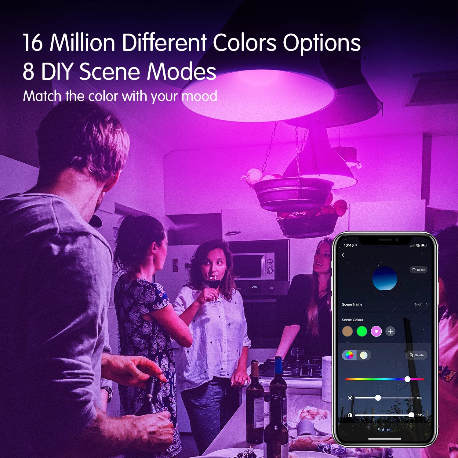 Daybetter Smart Light Bulbs, Rgbcw Wifi Color Changing Led Bulbs, Smart Bulbs That Work With Alexa & Google Assistant, A19 E26 9