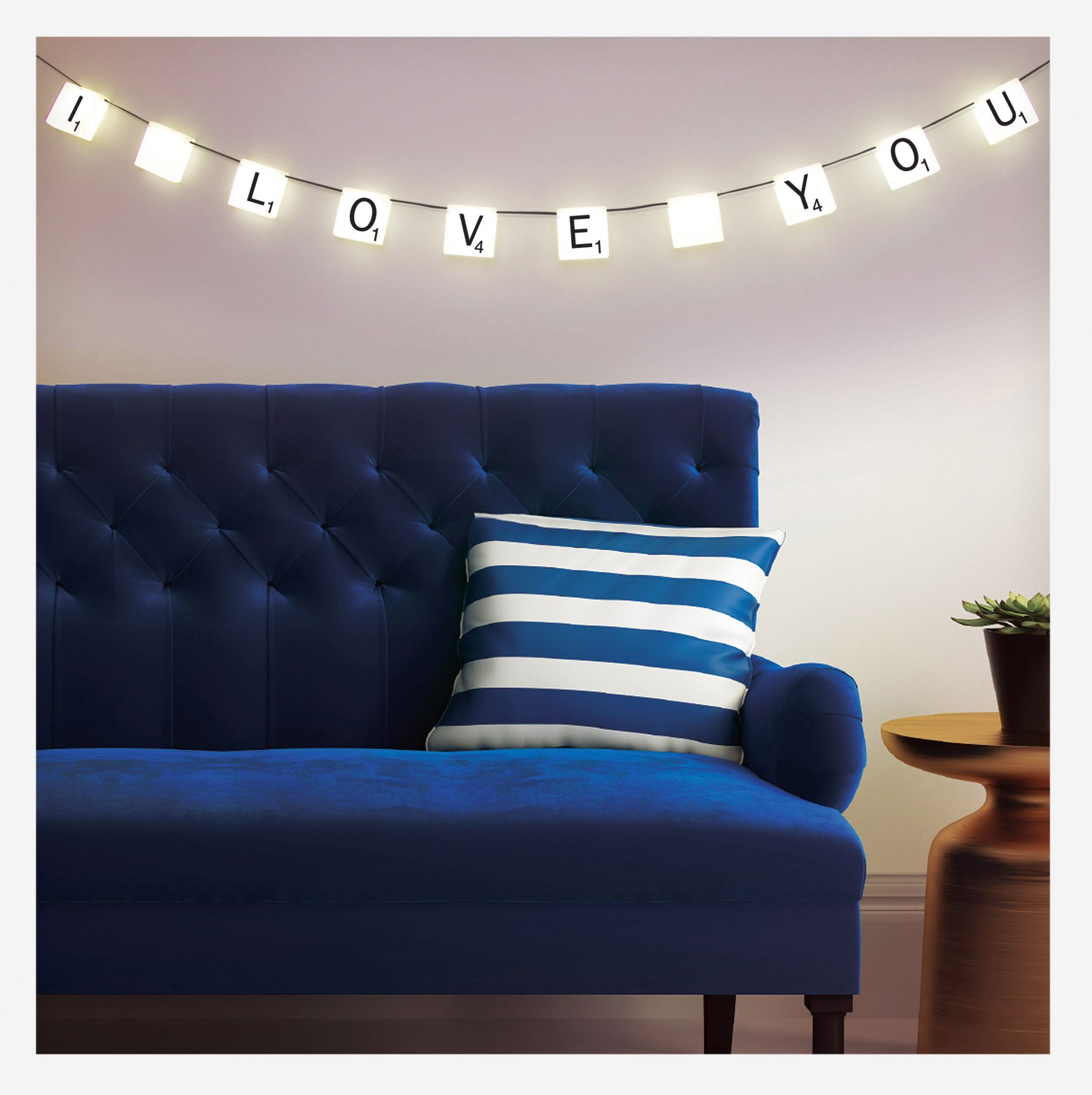Paladone Scrabble Customizable Letter Tiles Light With Reusable Vinyl Stickers - Decor Light