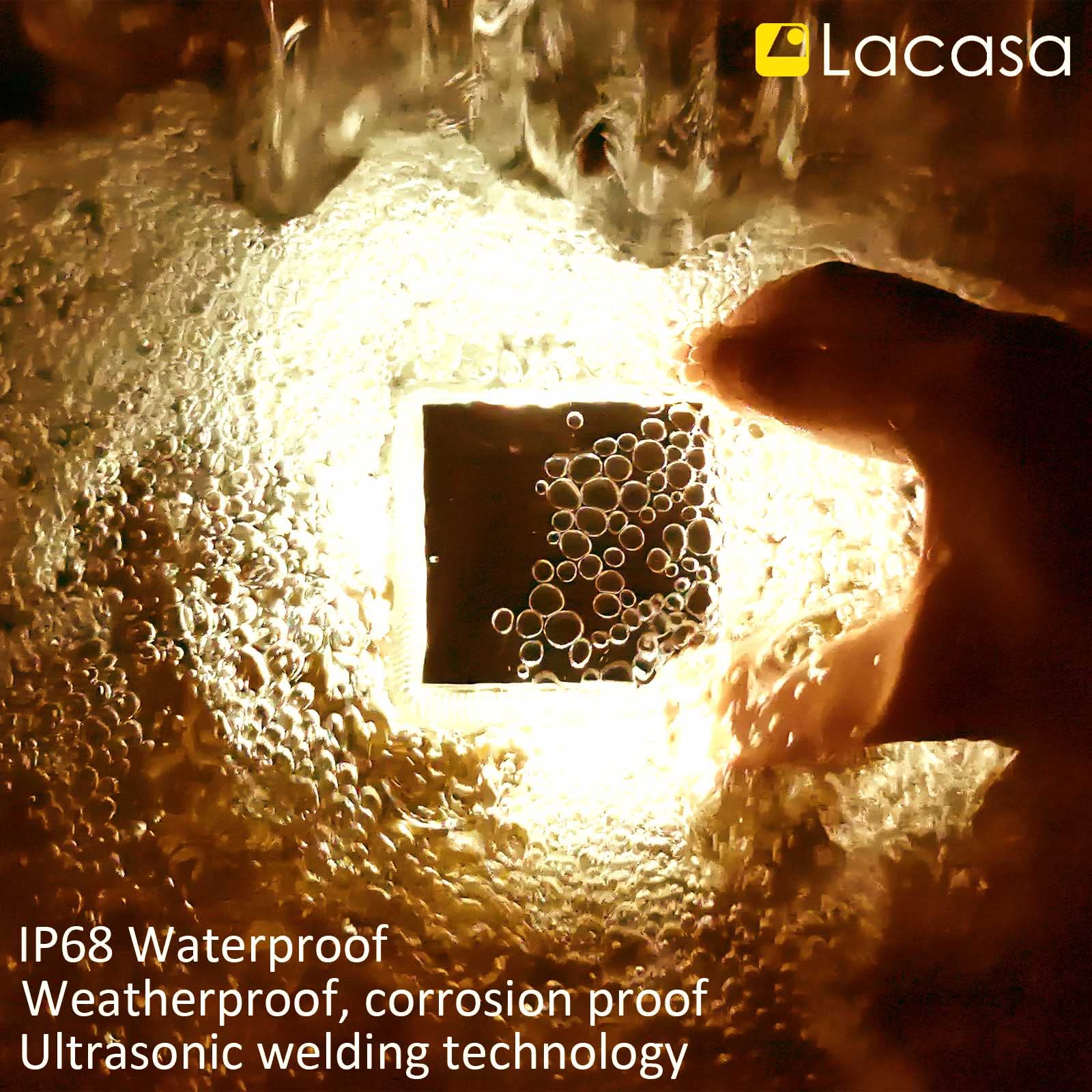 Lacasa 4-Pack Solar Deck Lights Outdoor Waterproof Led, Garden Step Lights Solar Powered Driveway Dock Lights Marine, Dusk To Da