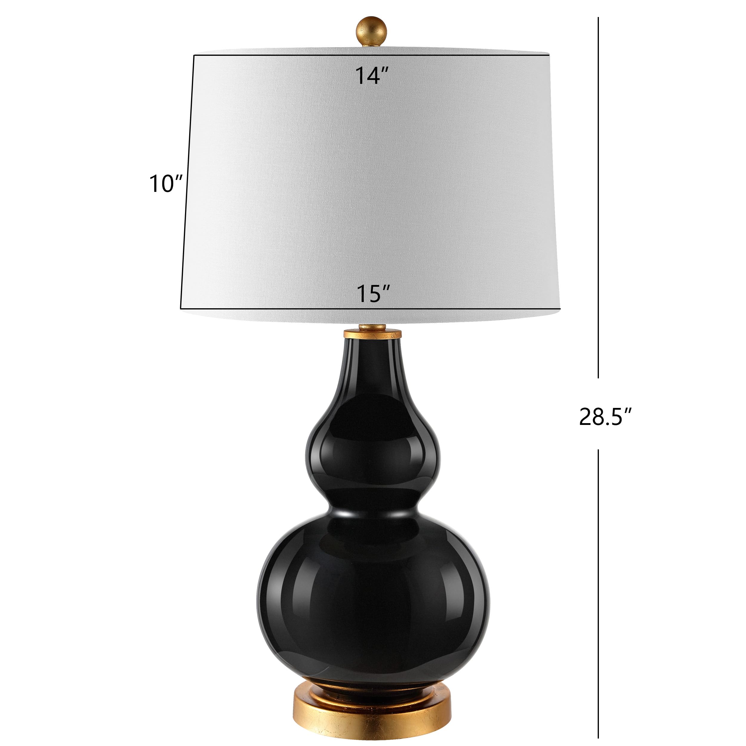 Safavieh Lighting Collection Karlen Modern Contemporary Black/ Gold Leaf Double Gourd 29-Inch Bedroom Living Room Home Office De