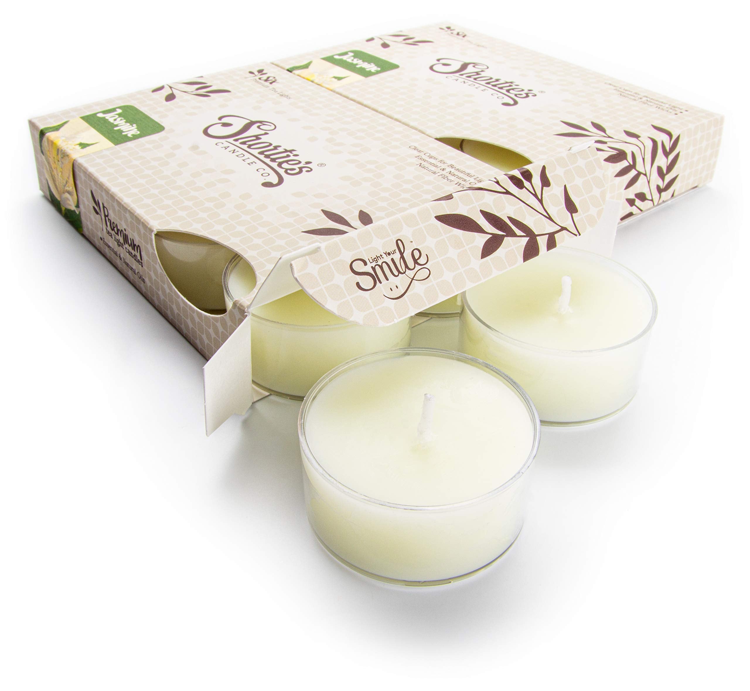 Pure Jasmine Premium Tealight Candles Multi Pack - Highly Scented With Natural Oils - 12 Yellow Tea Lights - Beautiful Candlelig