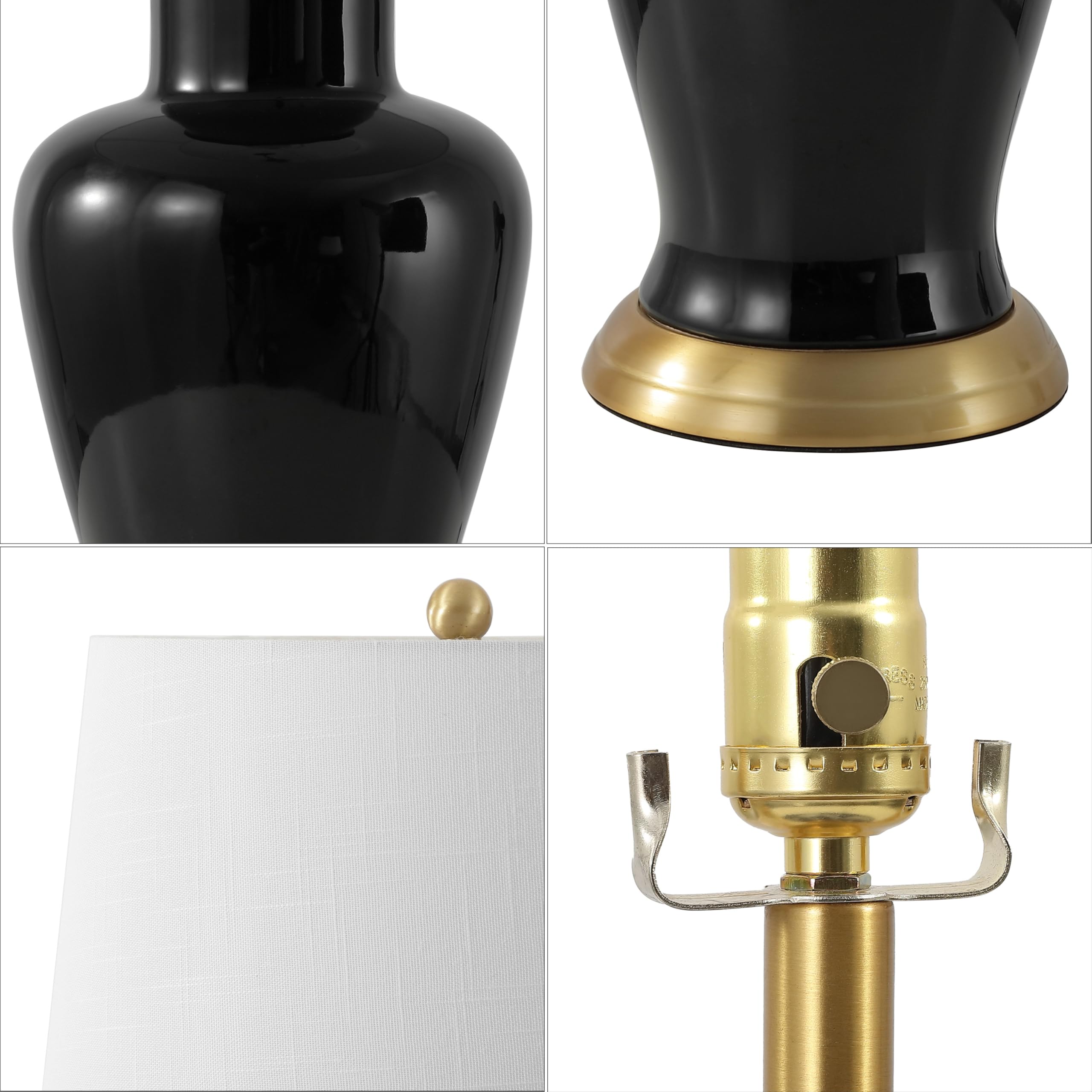 Jonathan Y Jyl4026F Julian 29'' Traditional Classic Ceramic Urn Led Table Lamp, Black For Bedroom, Living Room, Kitchen, Home Of