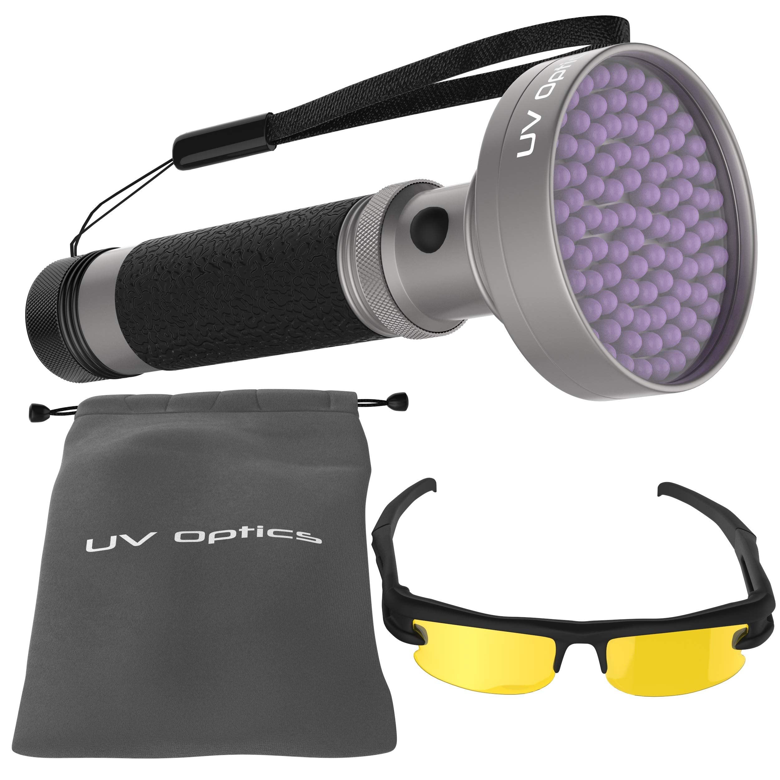 UV Optics LED Ultraviolet Black Light Flashlight for Detecting Insects, Stains & Leaks, Aluminum Construction