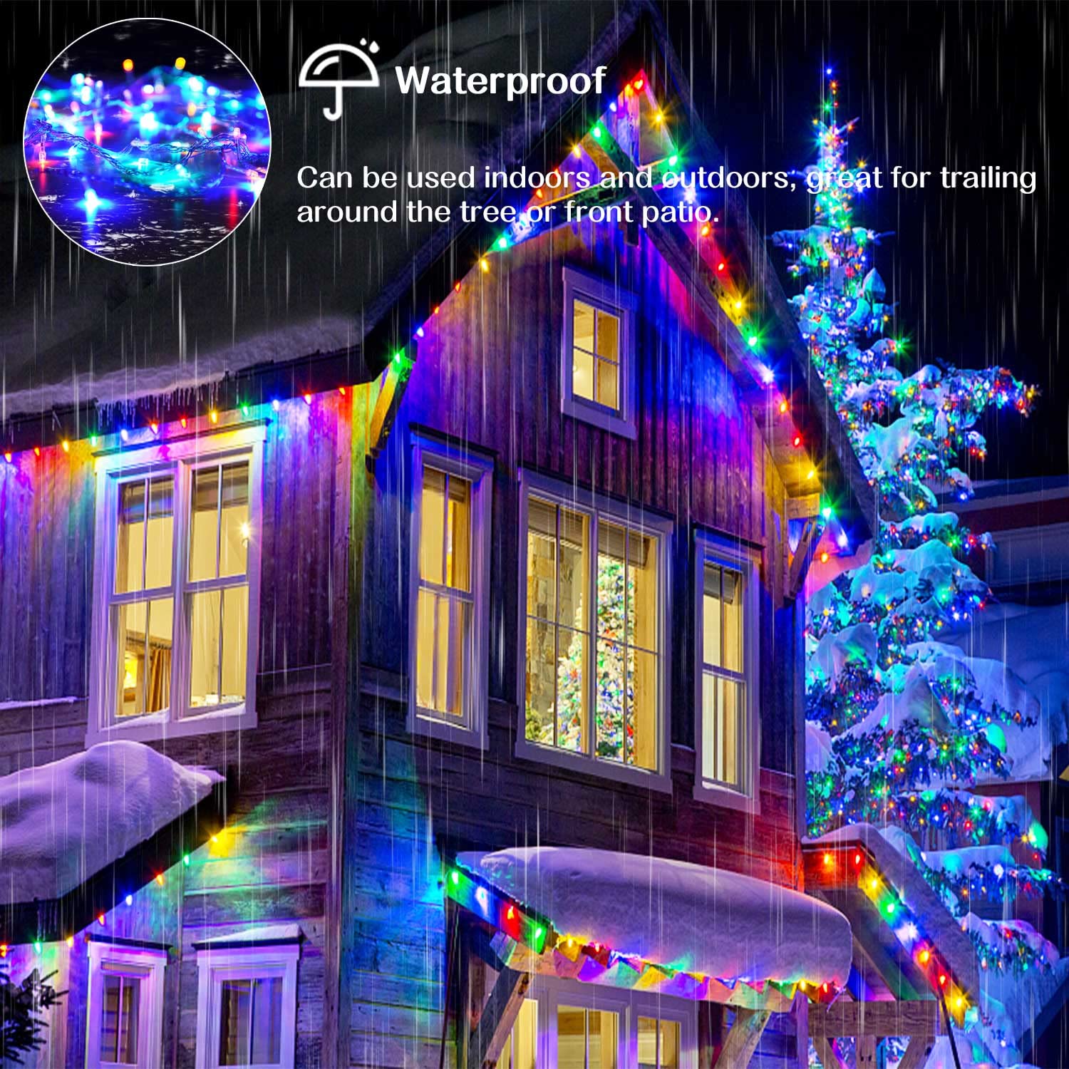 Zhouduidui 800Led Christmas Lights, 330Ft Multicolor Waterproof String Lights With Timer