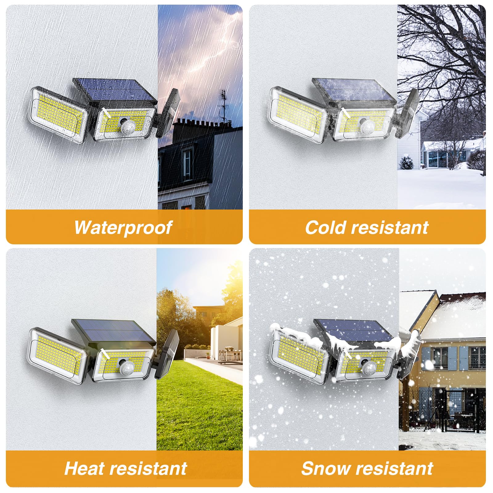 Ootday Solar Outdoor Security Lights, 368 Led, Ip65 Waterproof, Motion Sensor, Black, Model Sl002 For Garden, Patio, Yard, Garage