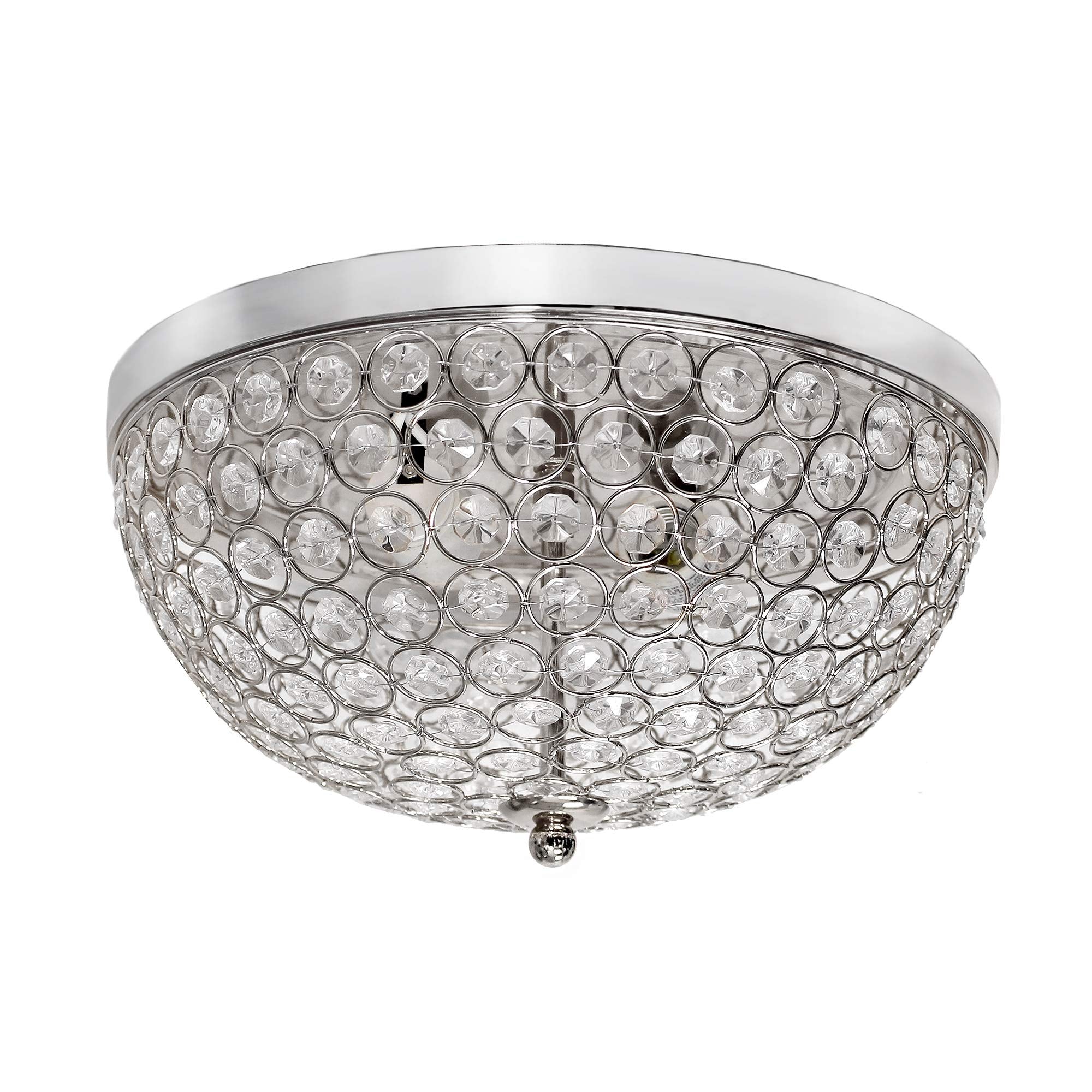 Elegant Designs AEFM0001-CHM 2 Light Polished Chrome Ceiling Light with Crystals