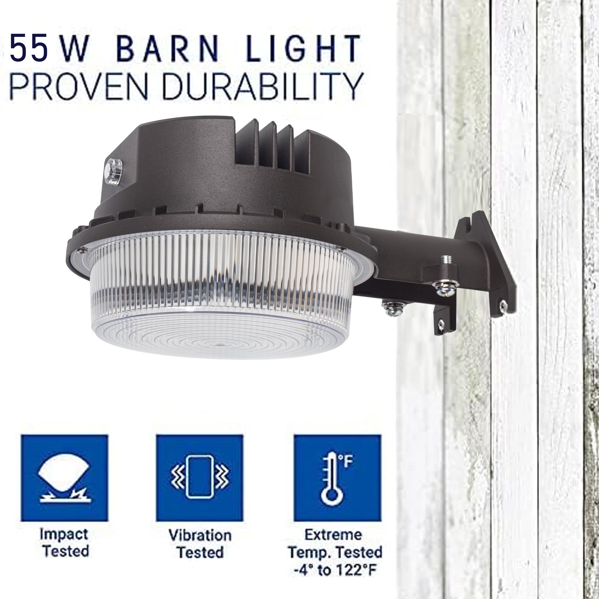 TERRASON LED Security Area Light 55W - 7500 Lumens, 5000K, Dusk to Dawn, Aluminum, Model ST-AL-43W-50K, Bright