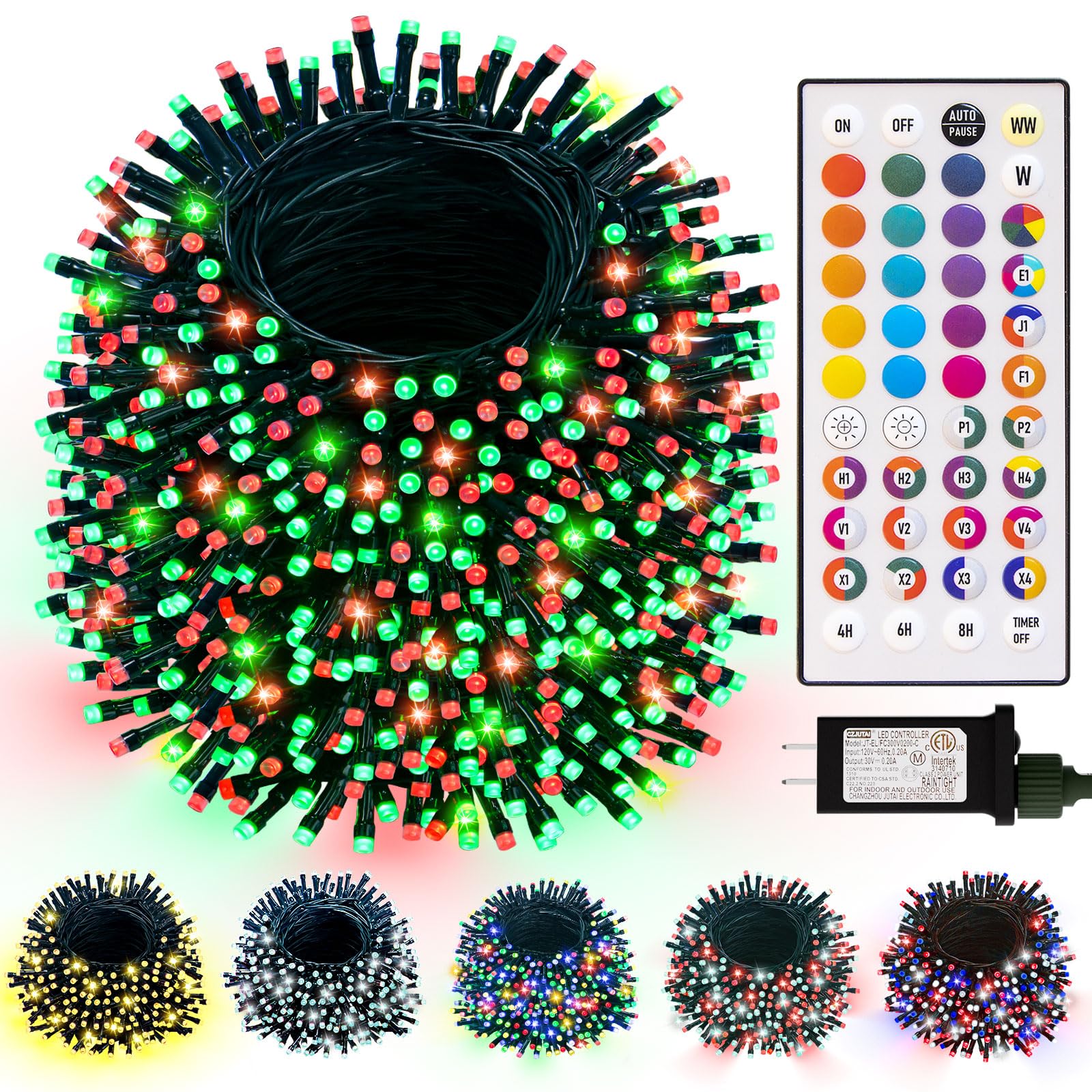 Lithome 164Ft 500 Led Color Changing Christmas String Lights Outdoor  35 Colors Rgb Christmas Lights With Remote  Dimmable Led String Light Plug In  Xmas Tree Light Indoor For Holiday Party Decor