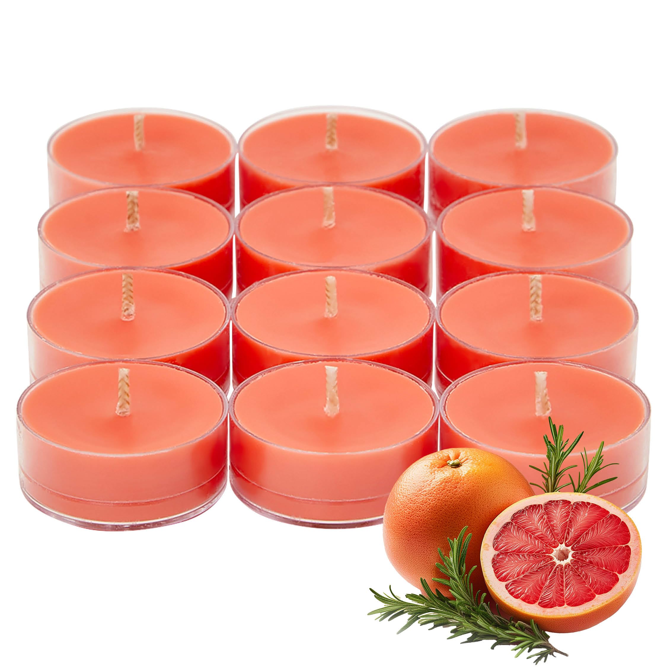 Partylite Set Of 12 Tea Lights Candles  G fruit & Rosemary Scent  Aromatherapy Scented Candles Gift Set  Up To 4 To 6 Hours Burn Time