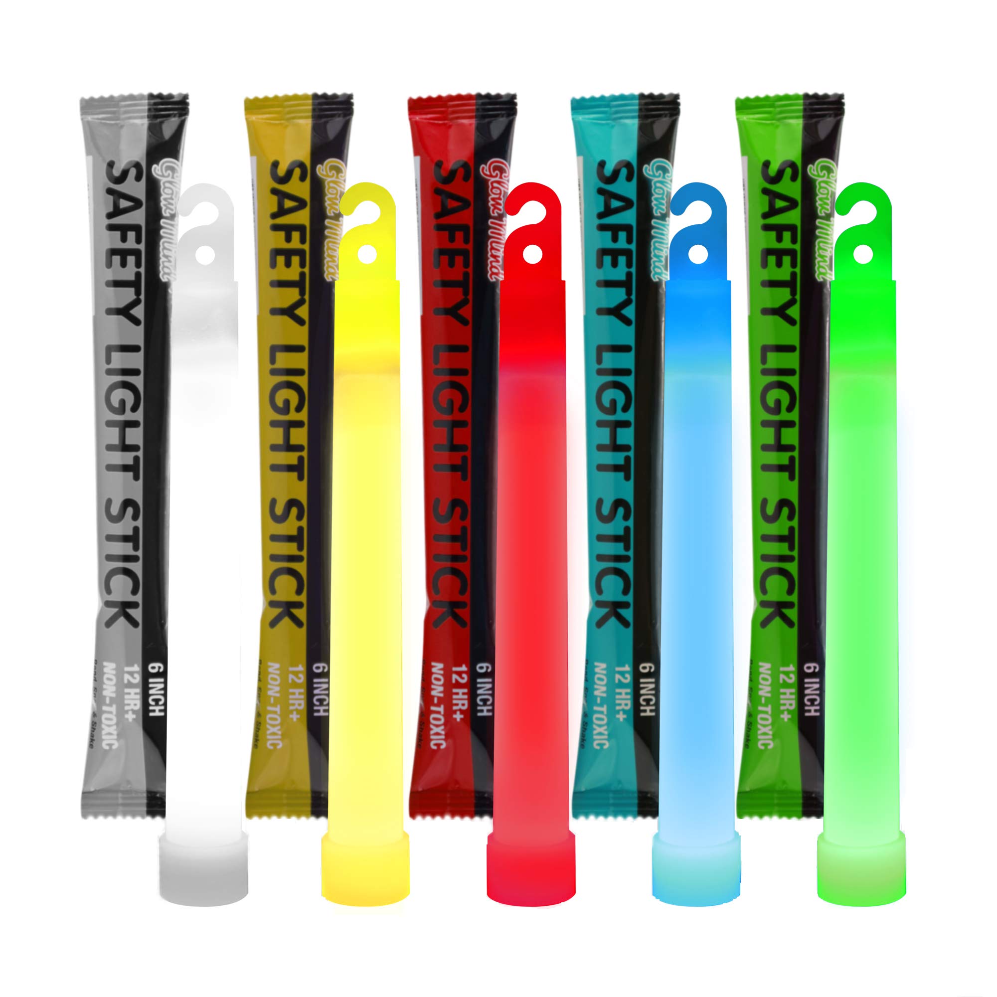 Glow Mind Glow Sticks - 20 Pack Emergency Light Sticks, Chemoluminescence, Lasts Over 12 Hours, Multi Color