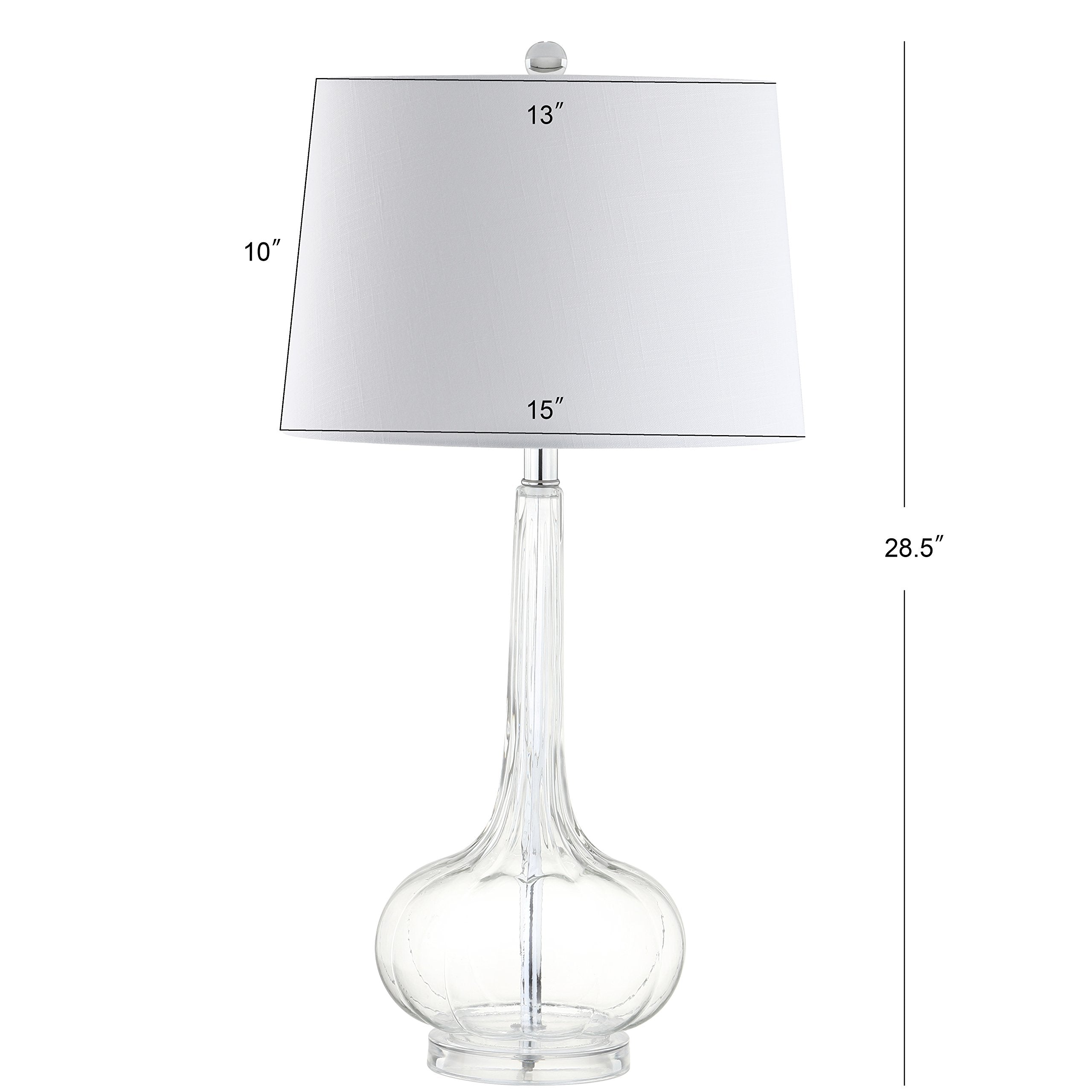 JONATHAN Y Table Lamps Set of 2 Glass Teardrop LED 28.5in Clear JYL1079C-SET2 for Bedroom Living Room Office