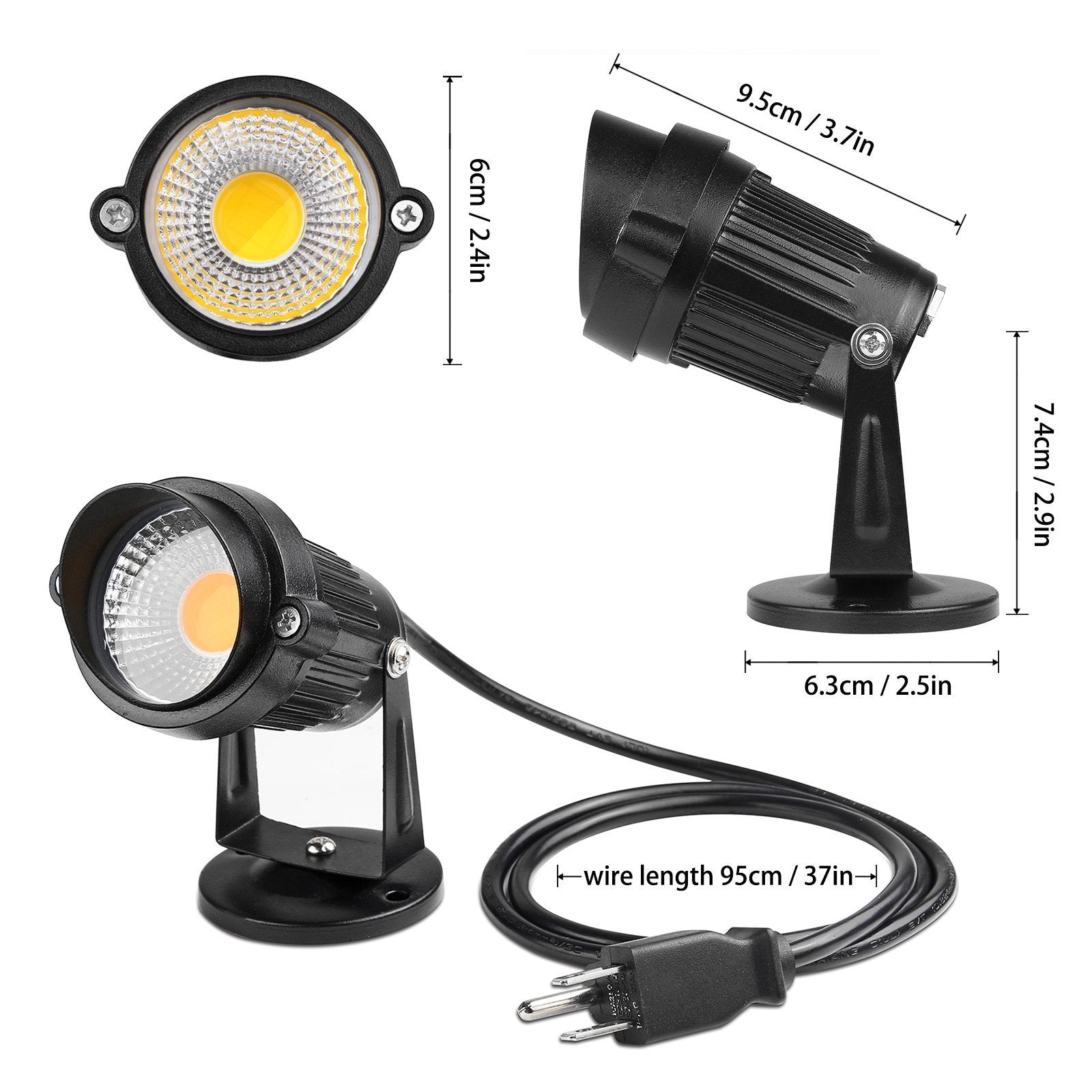 LemonBest 10W Dusk to Dawn LED Spotlight with Photocell Sensor, Waterproof for Yard Garden Patio, Warm White 2800K, 1 Pack
