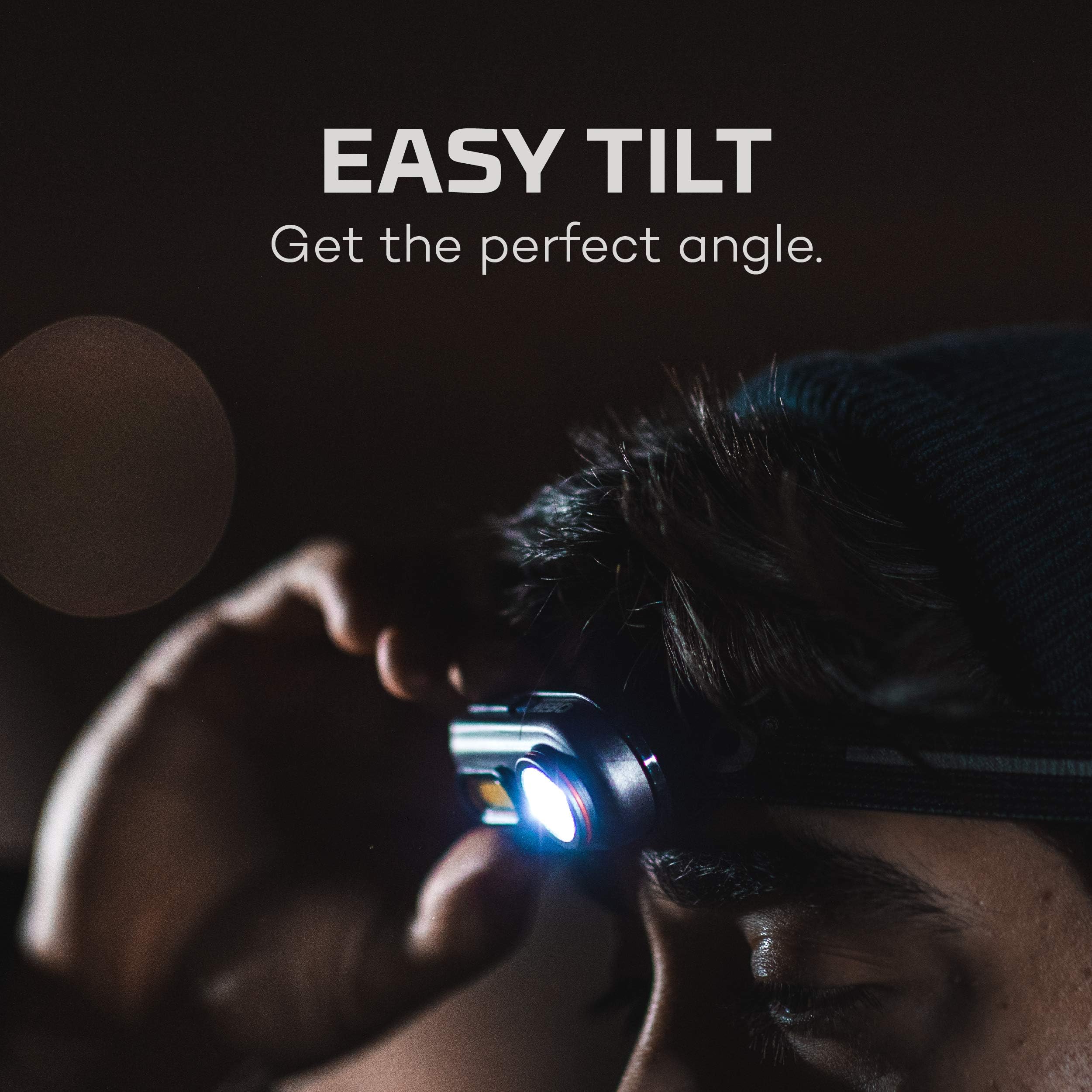 NEBO Einstein Powerful 400 Lumen Headlamp with Rechargeable Battery | Compact Low-Profile Headlamp with 5 Light Modes