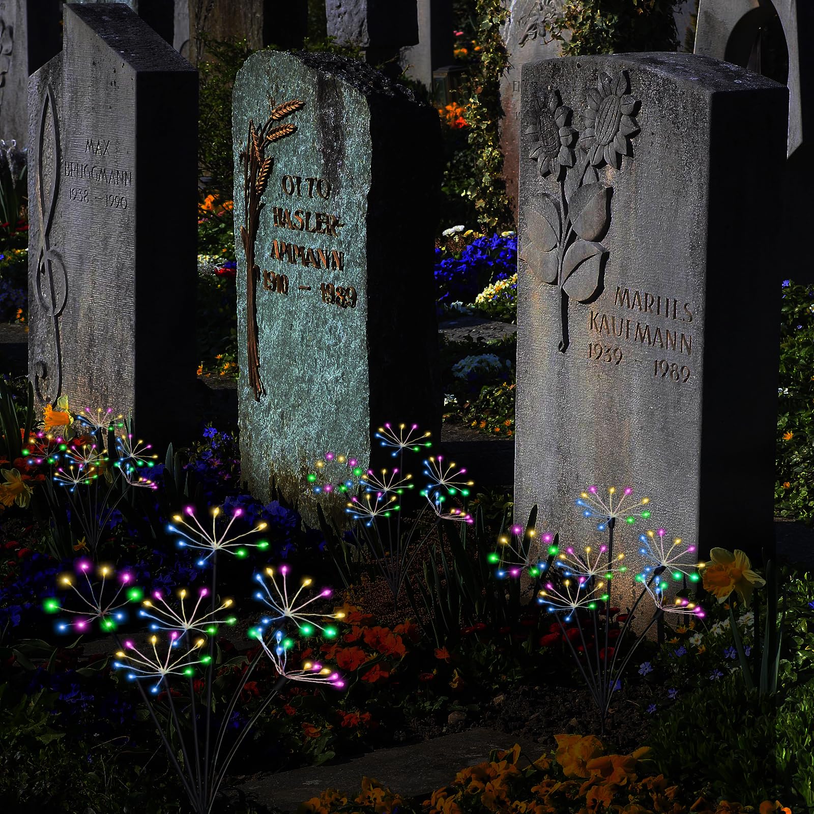 Solar Lights Outdoor Waterproof Fairy Garden Decor 4 Pack Firework Christmas Lights For Bushes Pathway Patio Planter Flowerbed Y