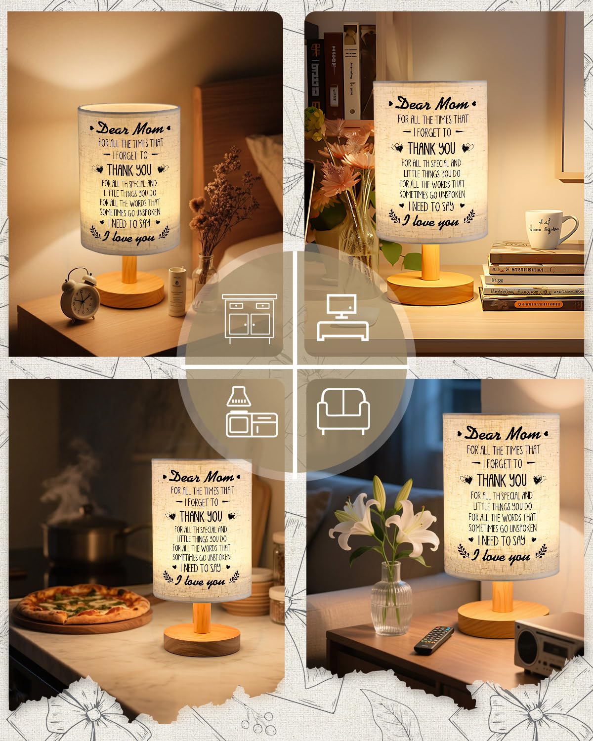 Souhoney Mom Birthday Gifts From Daughter Son  Sentimental Gifts For Mom Birthday Gifts From Daughter Son  Unique Christmas Mothers Day Gifts For Mother Lamp Gifts For Home Decor