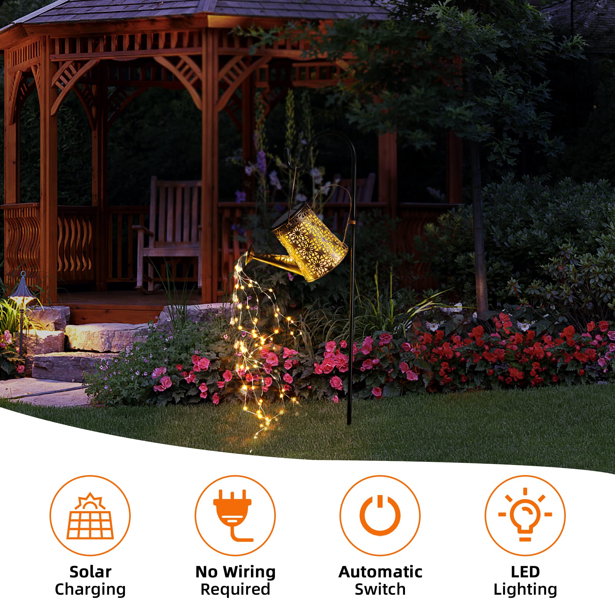 Otdair Solar Watering Can With Lights, Outdoor Garden Decor Waterproof Solar Garden Lights For Outdoor Pathway Yard Lawn Patio P