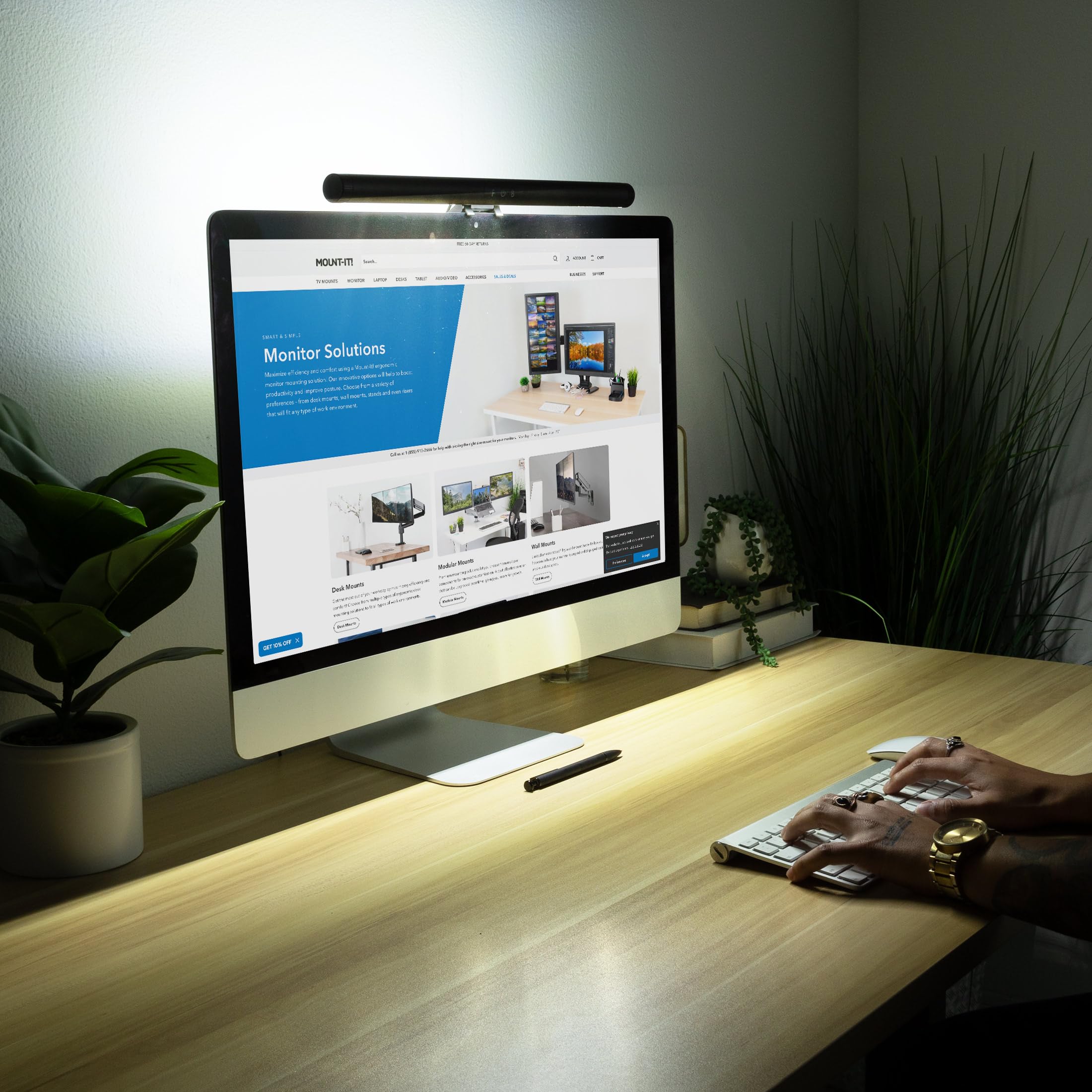 Mount-It! Monitor Light Bar, Usb-Powered Led Lamp With Stepless Dimming And Adjustable Color Temperature, Eye-Caring Desk Light
