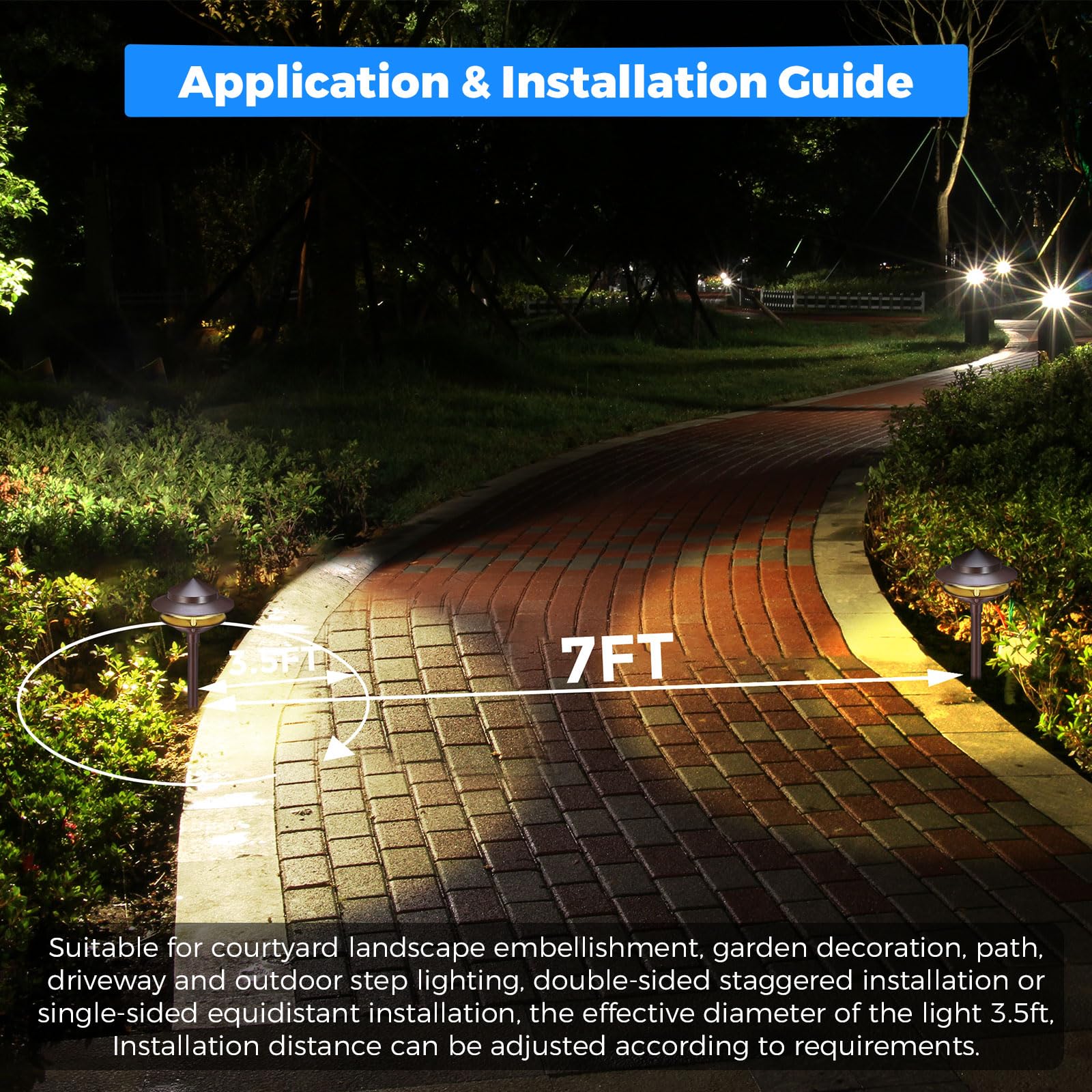 Gardencoin Low Voltage Landscape Pathway Lights, 12V LED, Aluminum, Bronze, 6-Pack, 4W G4 Bulb, 2-Tier Lantern, Model APC-930