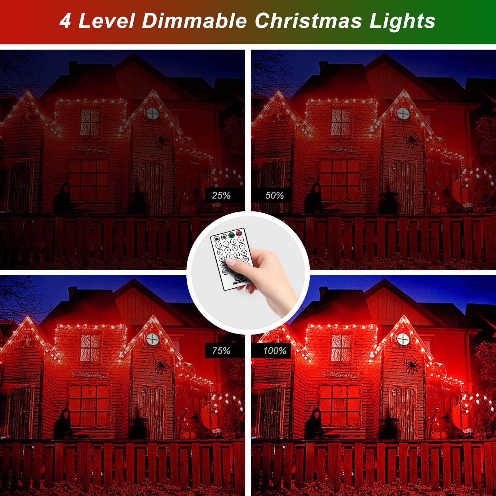 Jmexsuss 33Ft 100 Led Red Green Christmas Lights Indoor Outdoor  2 Pack Color Changing Christmas Lights Plug In  Connectable Waterproof Christmas Tree Light For Xmas Bedroom Party Decorations