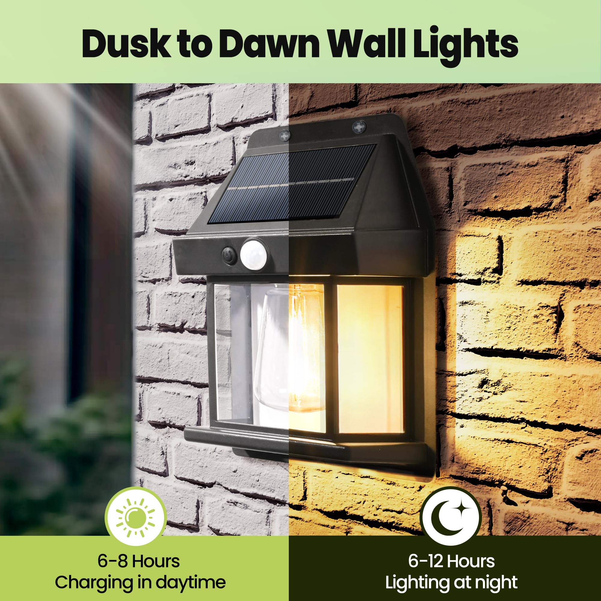 Patiopia 4 Pack Solar Motion Sensor Wall Lights With 3 Lighting Modes, Waterproof Led Solar Powered Wall Lights For Deck, Fence,