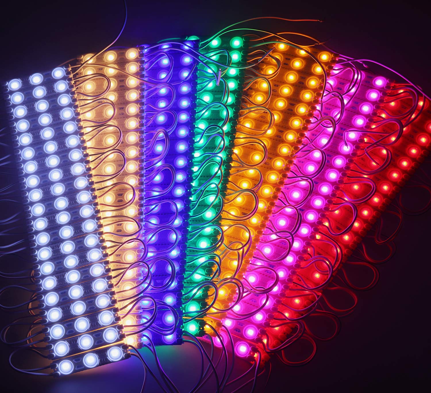 REXTiN 200pcs 2835 3 LED Module - Warm White Waterproof Decorative Light for Signage - Adhesive Backside