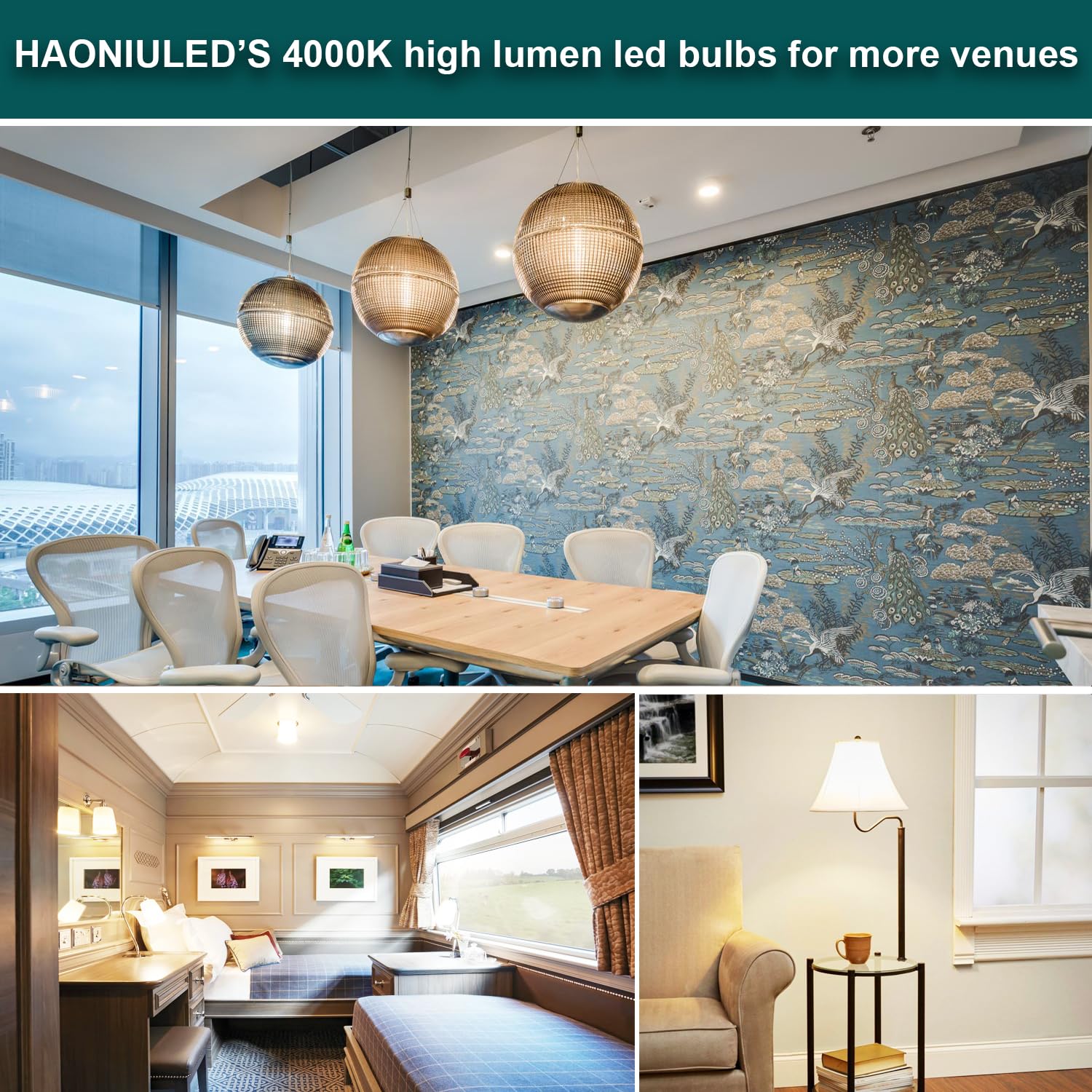 Haoniuled Led Light Bulbs A19 250 Watt Equivalent, Bright E26 Led Bulbs 3670Lm Neutral White 4000K, 27W Led Corn Light Bulb Non-