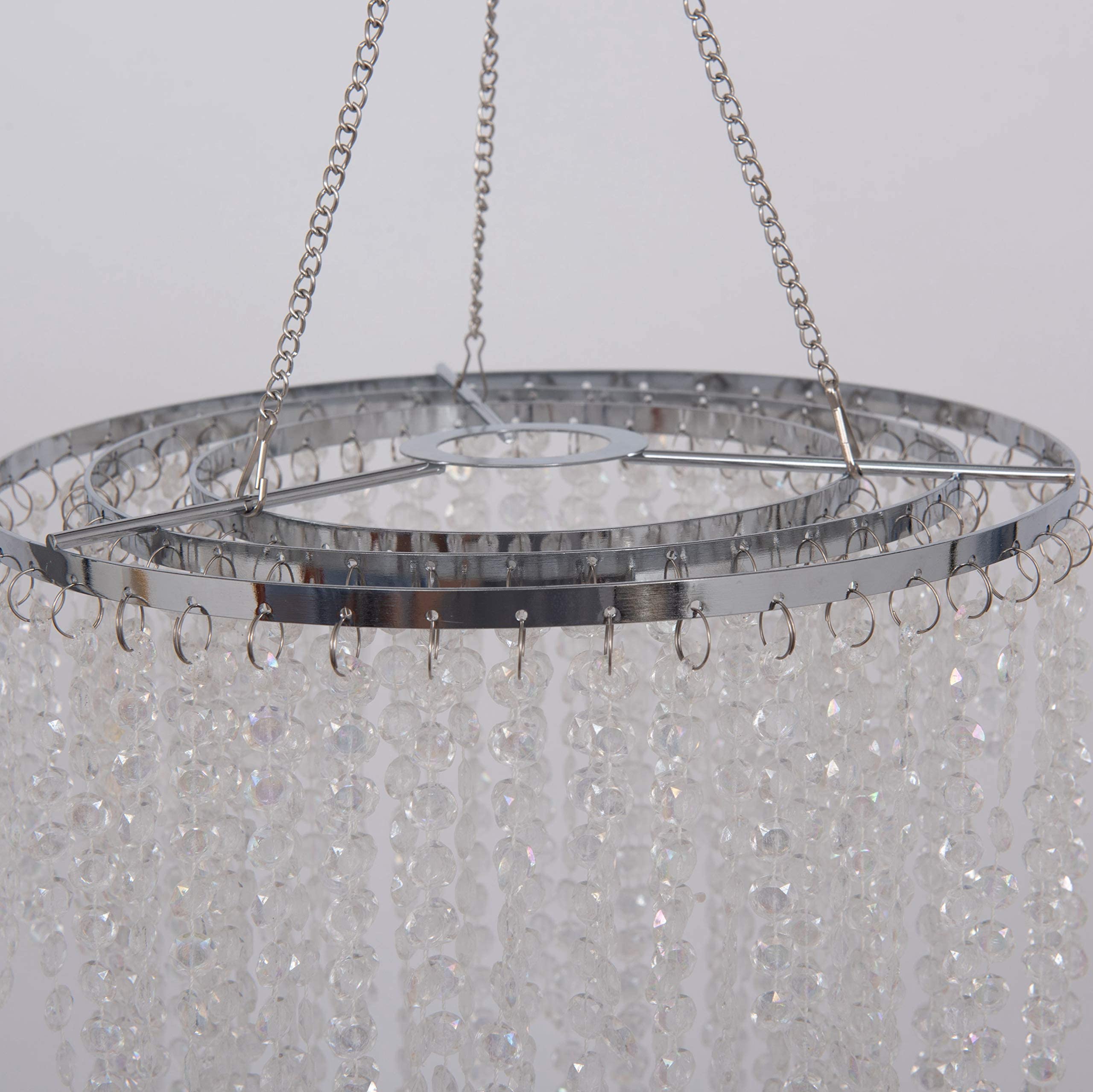 Flavorthings Iridescent Acrylic Beaded Chandelier, 3 Tiers, 10.25&quot; Diameter X 30&quot; Tall