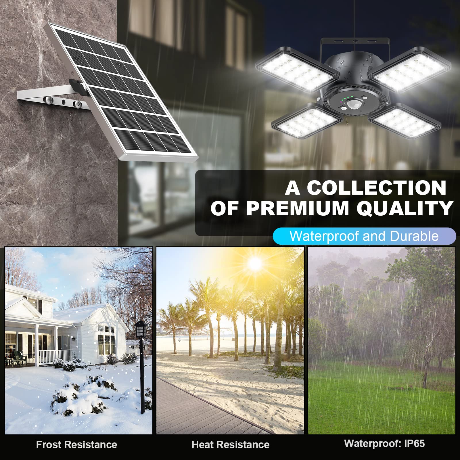 Solar Shed Light Outdoor Indoor Solar Powered Motion Sensor Pendant Lights,144Led 1200Lm Daytime Work With 5 Lighting Modes Remo